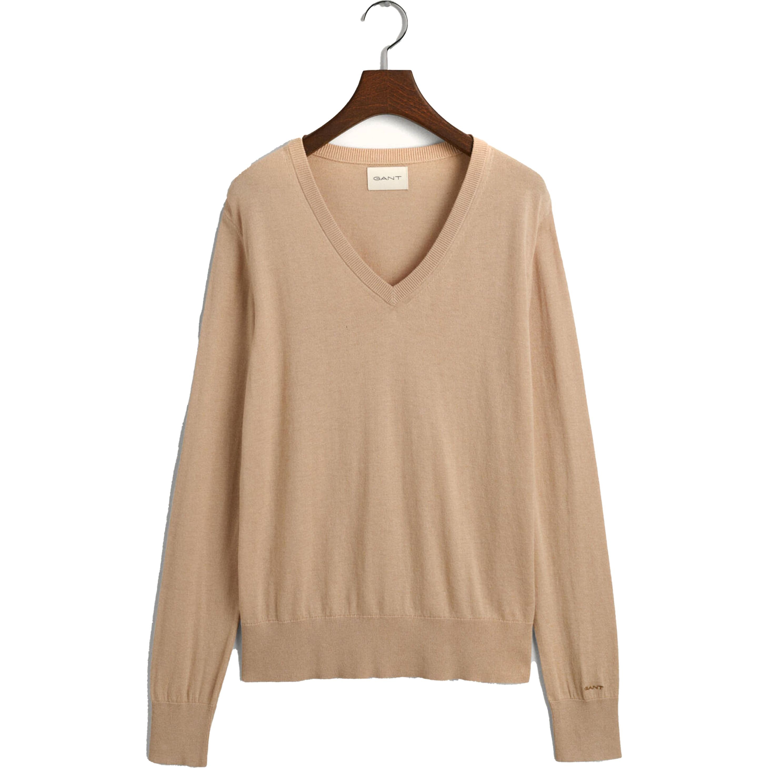 GANT Megztinis moterims, Ruda, FINE KNIT V-NECK
