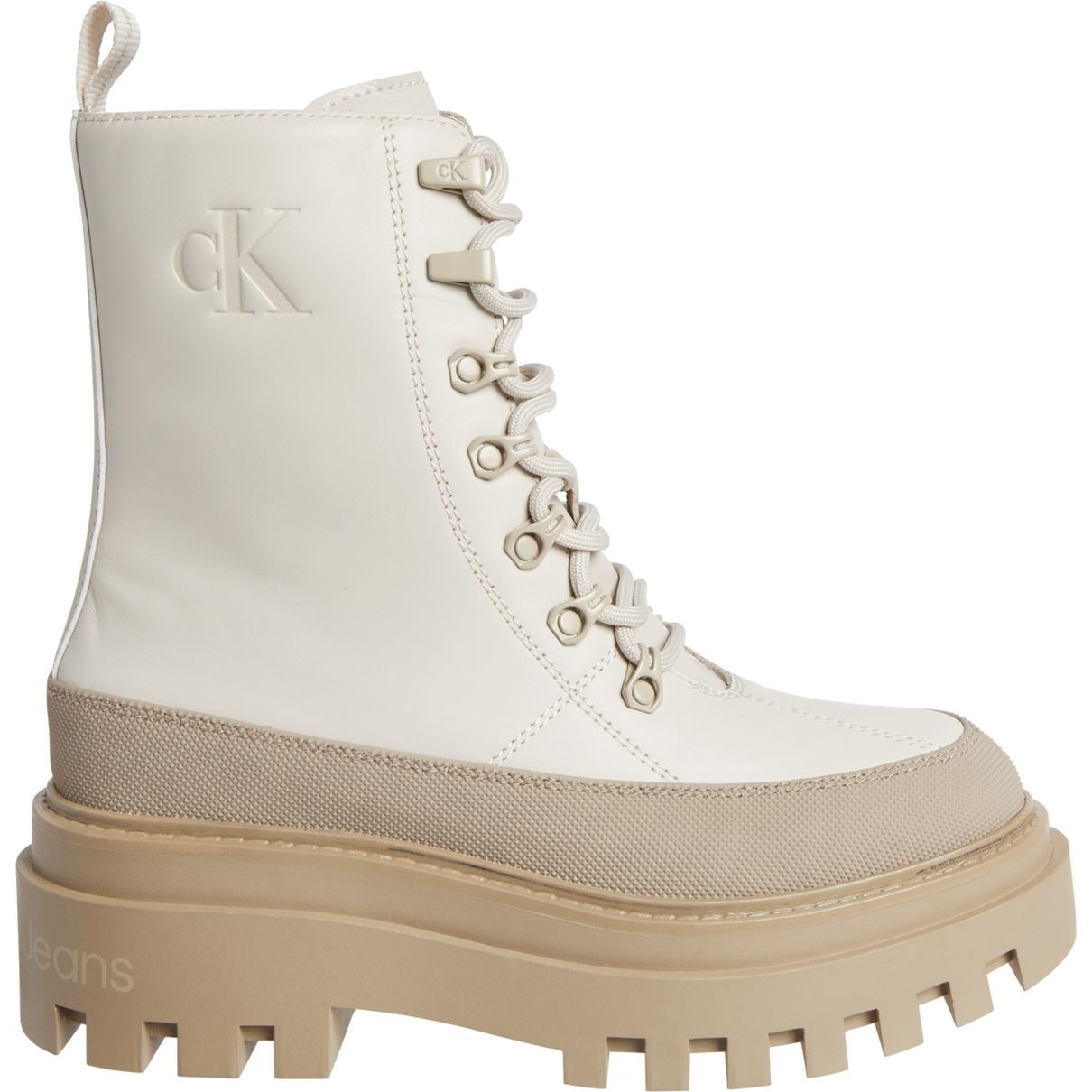 CALVIN KLEIN JEANS Aulinukai moterims, Smėlio, Flatform lace up boot 2