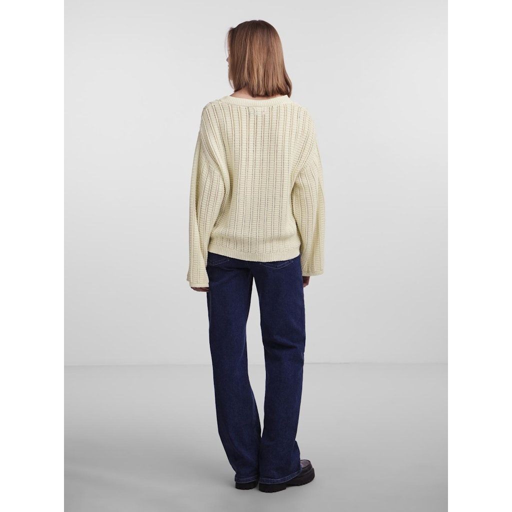 PIECES Megztinis moterims, Kūno, PCJESCA LS V-NECK KN 4