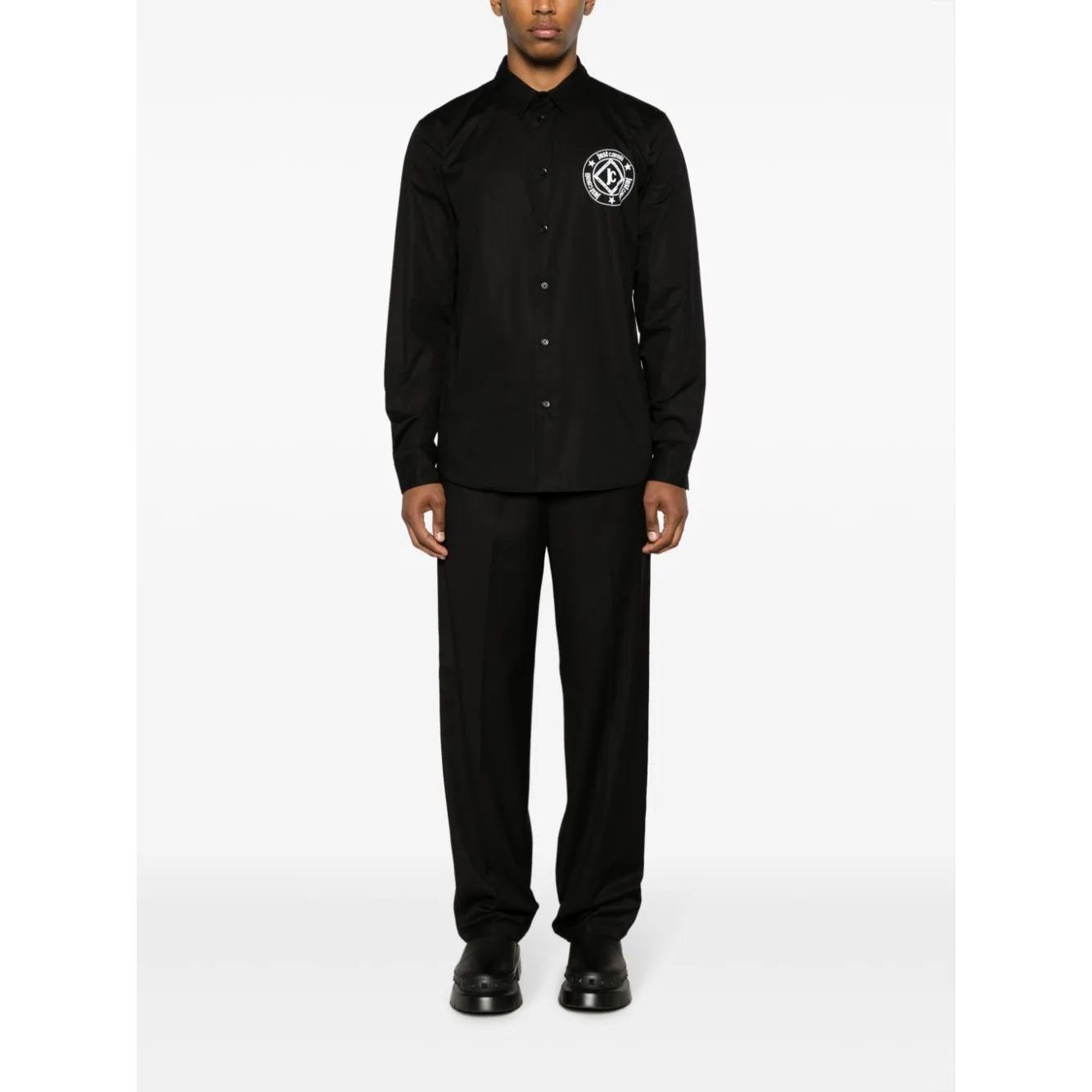 JUST CAVALLI Marškiniai ilgomis rankovėmis vyrams, Juoda, Long sleeve shirt 2