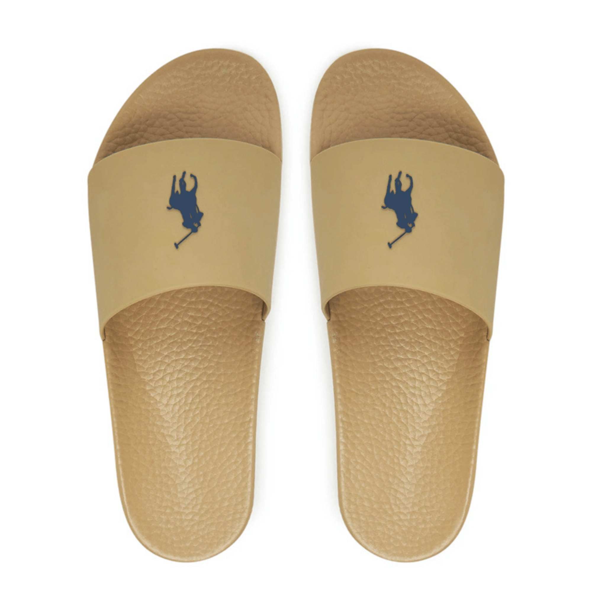 POLO RALPH LAUREN Guminės šlepetės moterims, Smėlio, Pony slides 2