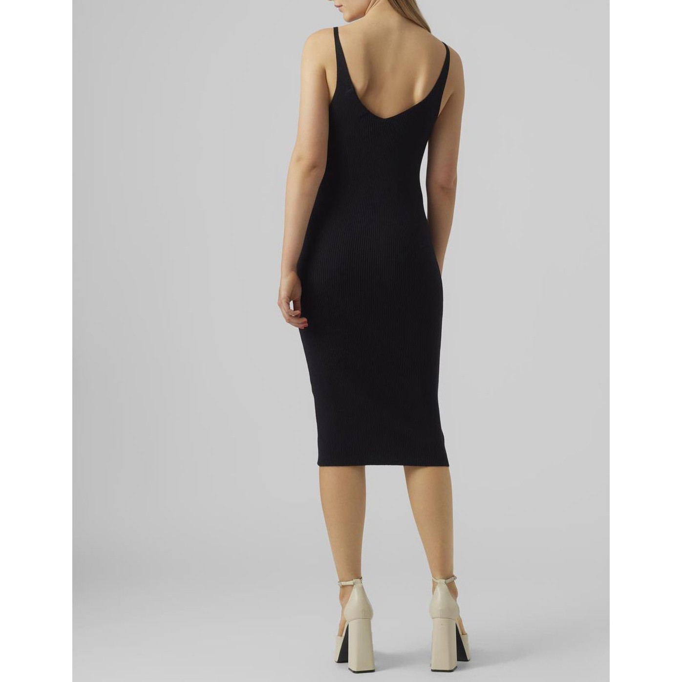 VERO MODA Maxi suknelė moterims, Juoda, VMGOLD RIB SL V-NCK B 2