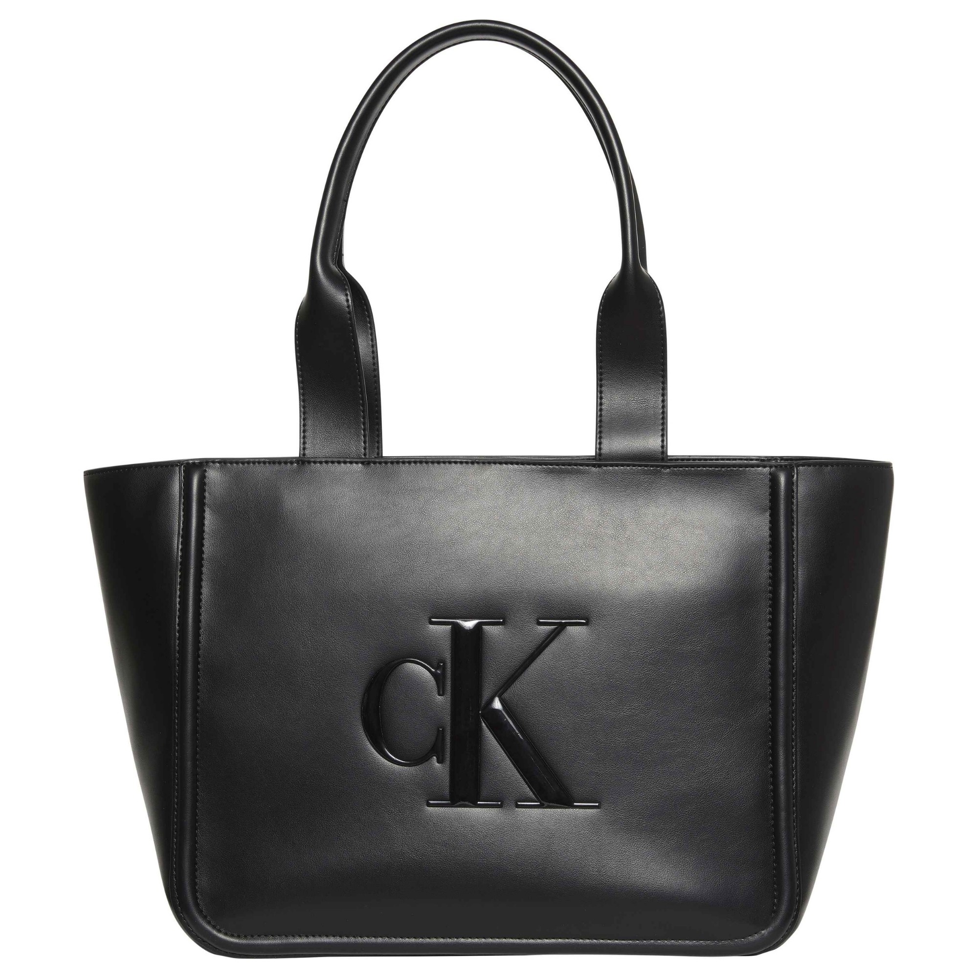 CALVIN KLEIN Pirkinių krepšys moterims, Juoda, bold CK medium tote 1