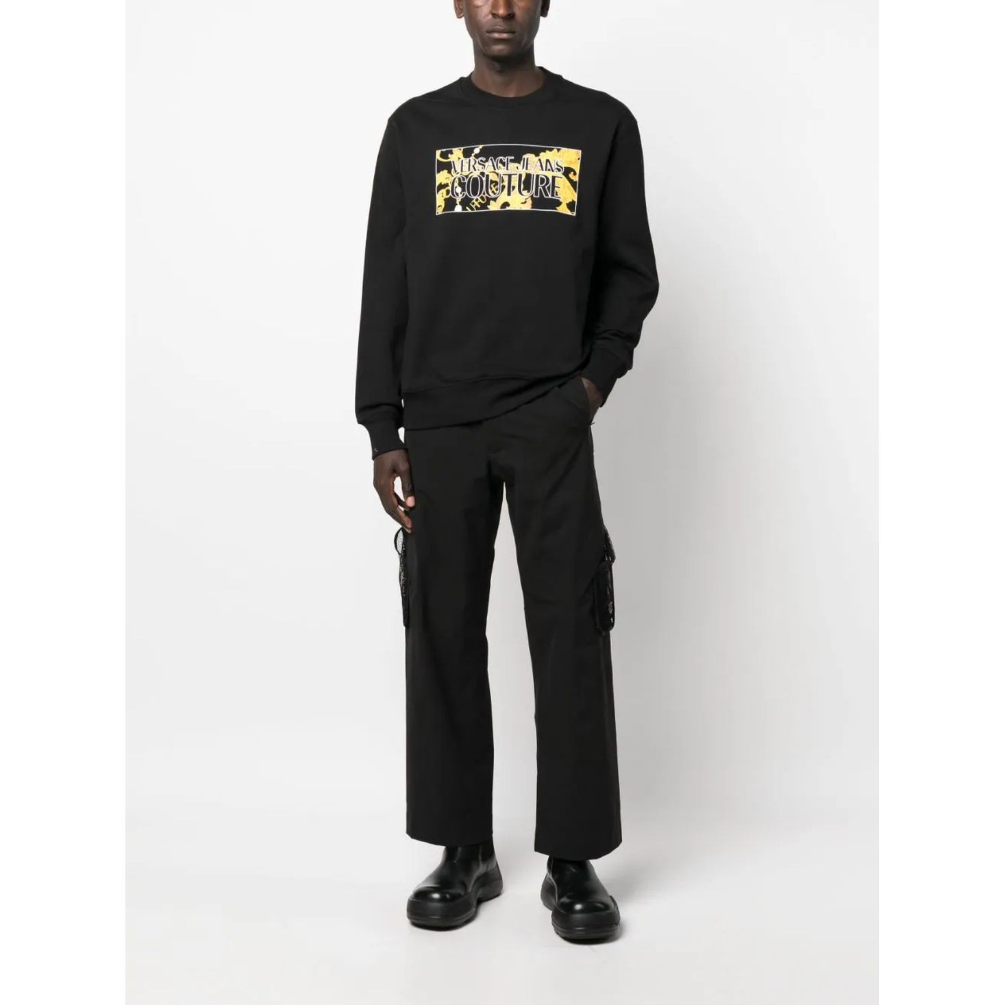 VERSACE JEANS CUTURE Sportinis nertinis vyrams, Juoda, Sweatshirts 2