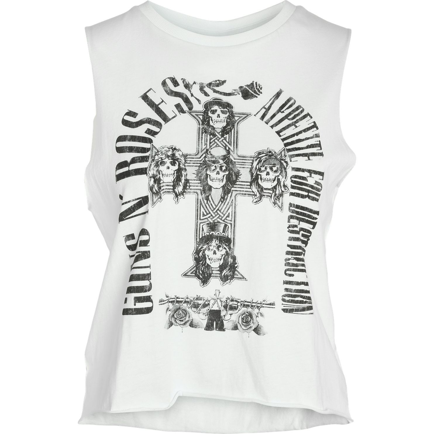 NOISY MAY Marškinėliai moterims, Balta, NMMAX S/L GUNS N ROSE 1