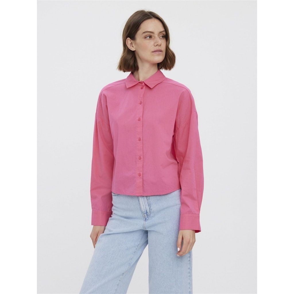 VERO MODA Marškiniai moterims, Rožinė, VMSTINNA L/S CROPPED 4