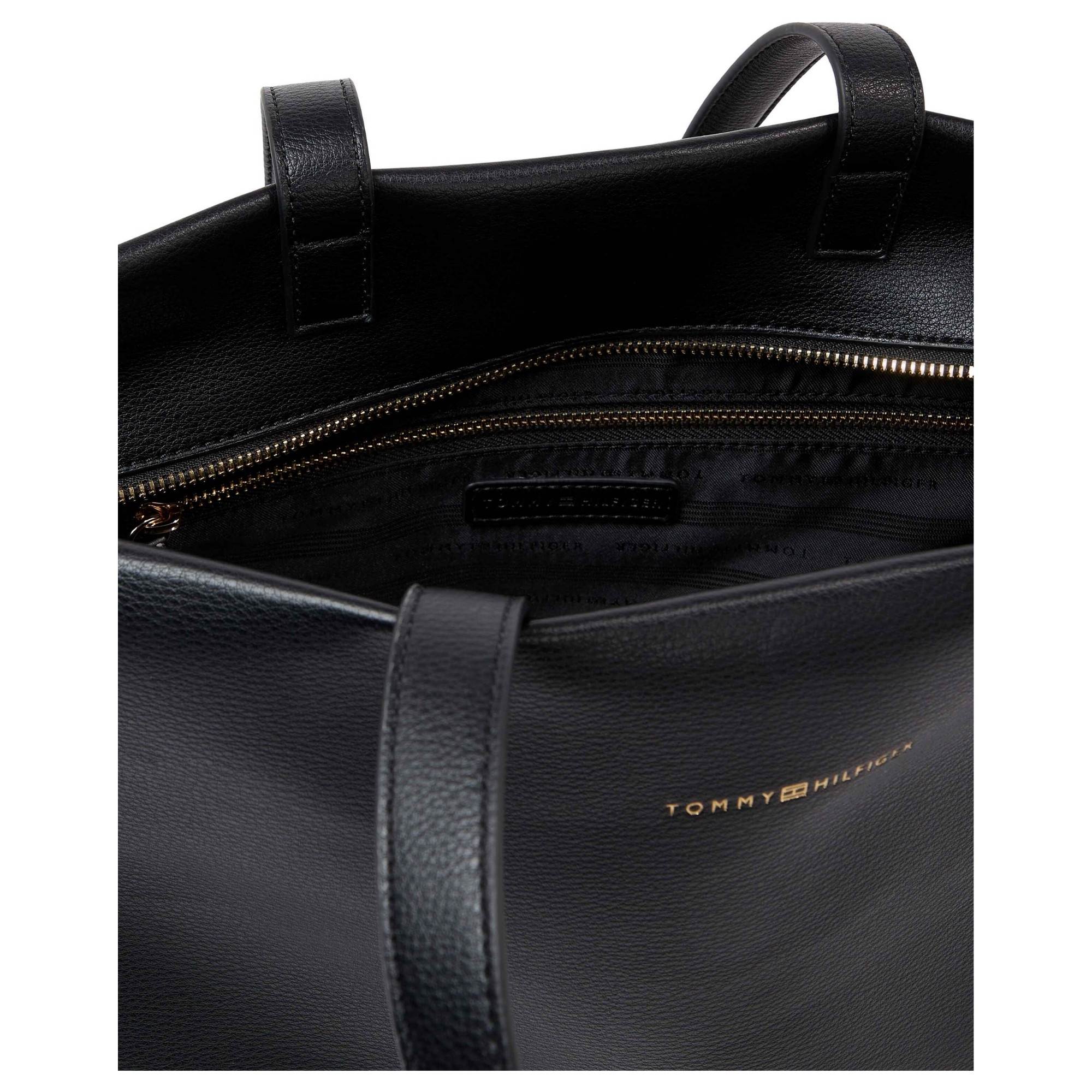 TOMMY HILFIGER Pirkinių krepšys moterims, Juoda, TH logotape tote 3