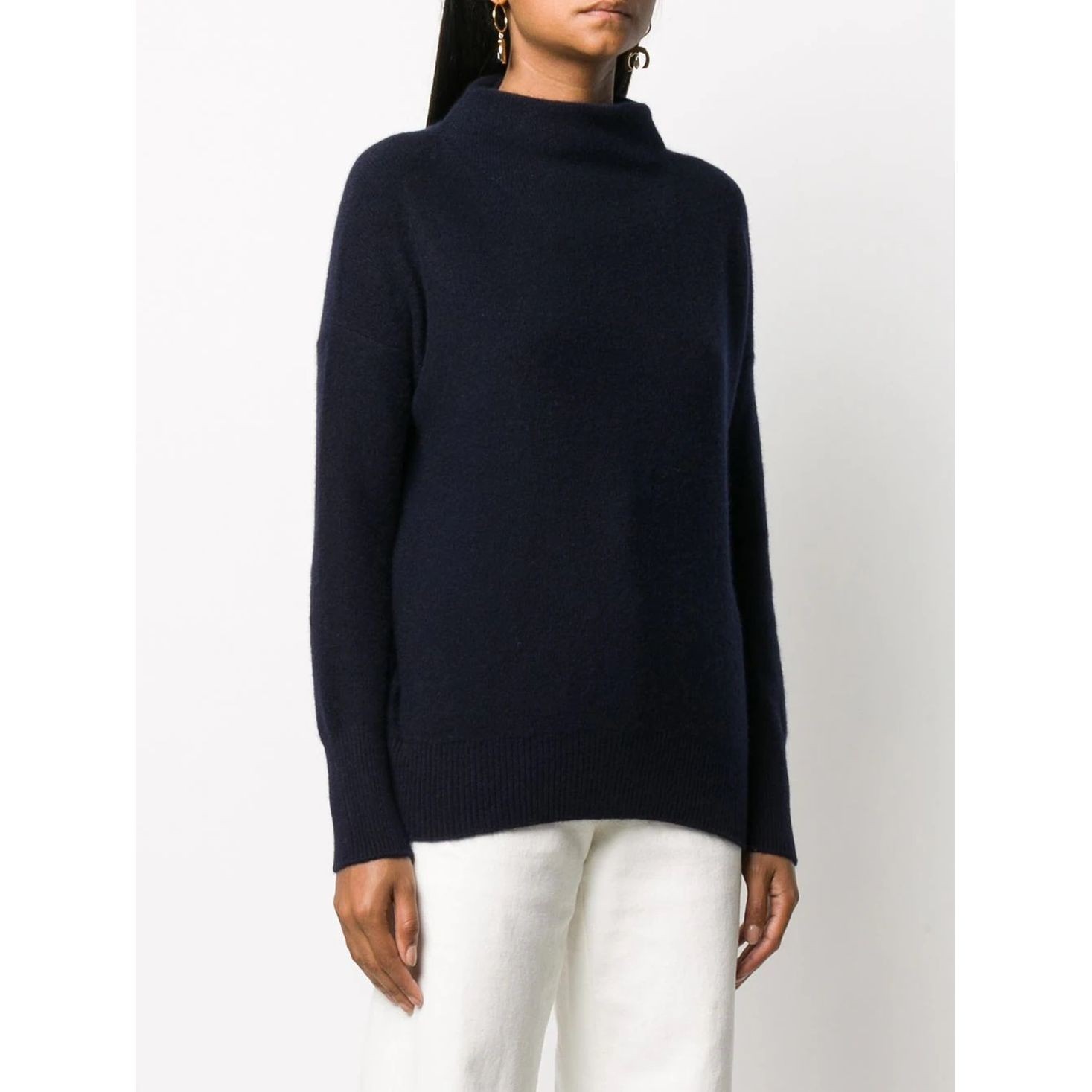 VINCE Sportinis nertinis moterims, Mėlyna, Boiled funnel neck pullover 2