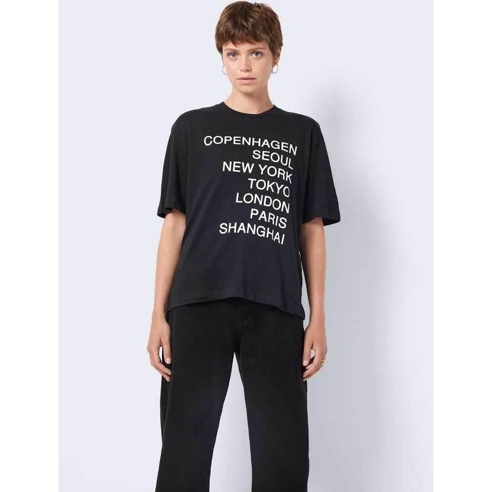 NOISY MAY Marškinėliai moterims, Juoda, NMMILLIE COLLEGE S/S 5