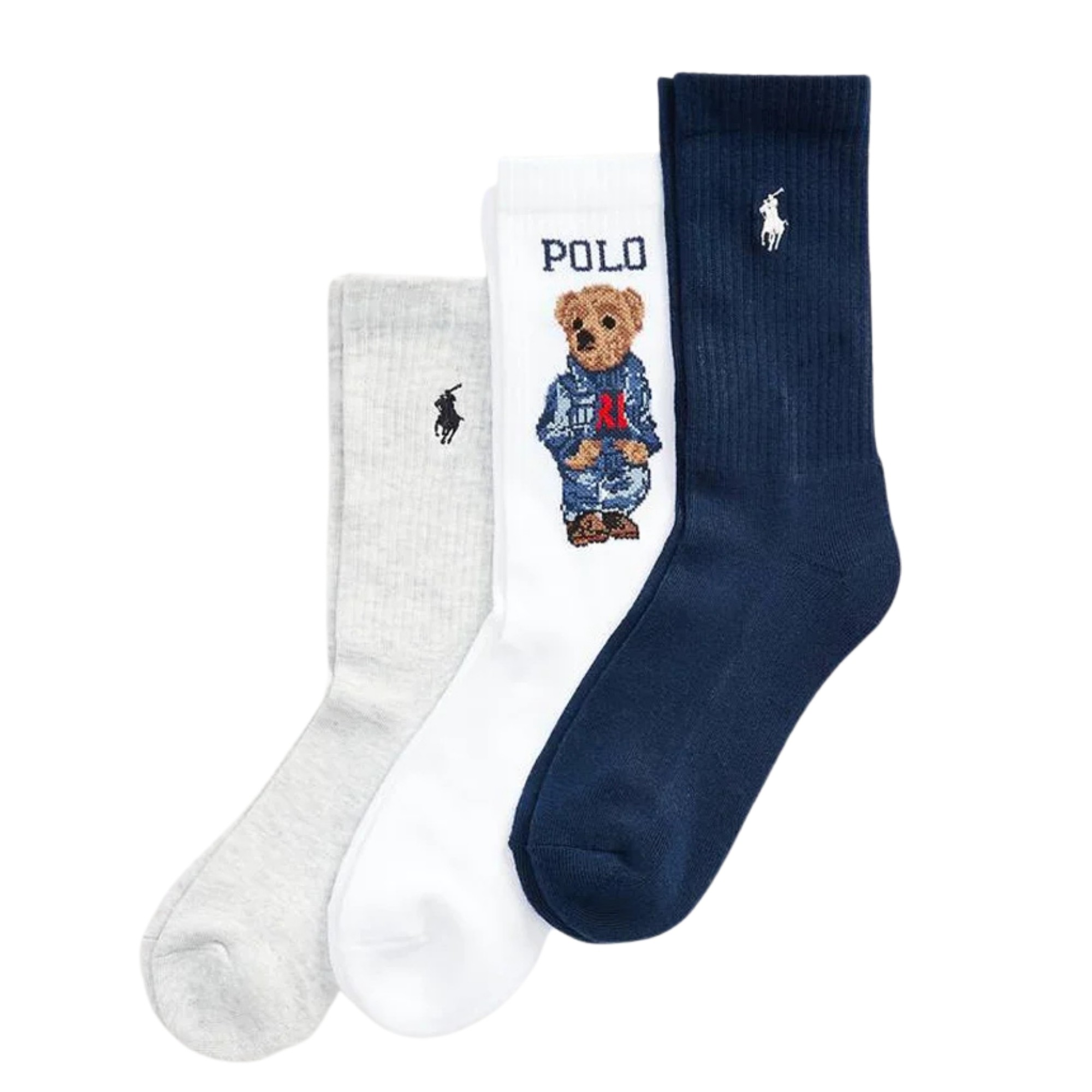 POLO RALPH LAUREN Kojinės moterims, Marga, Americana be crew sock 3 pack