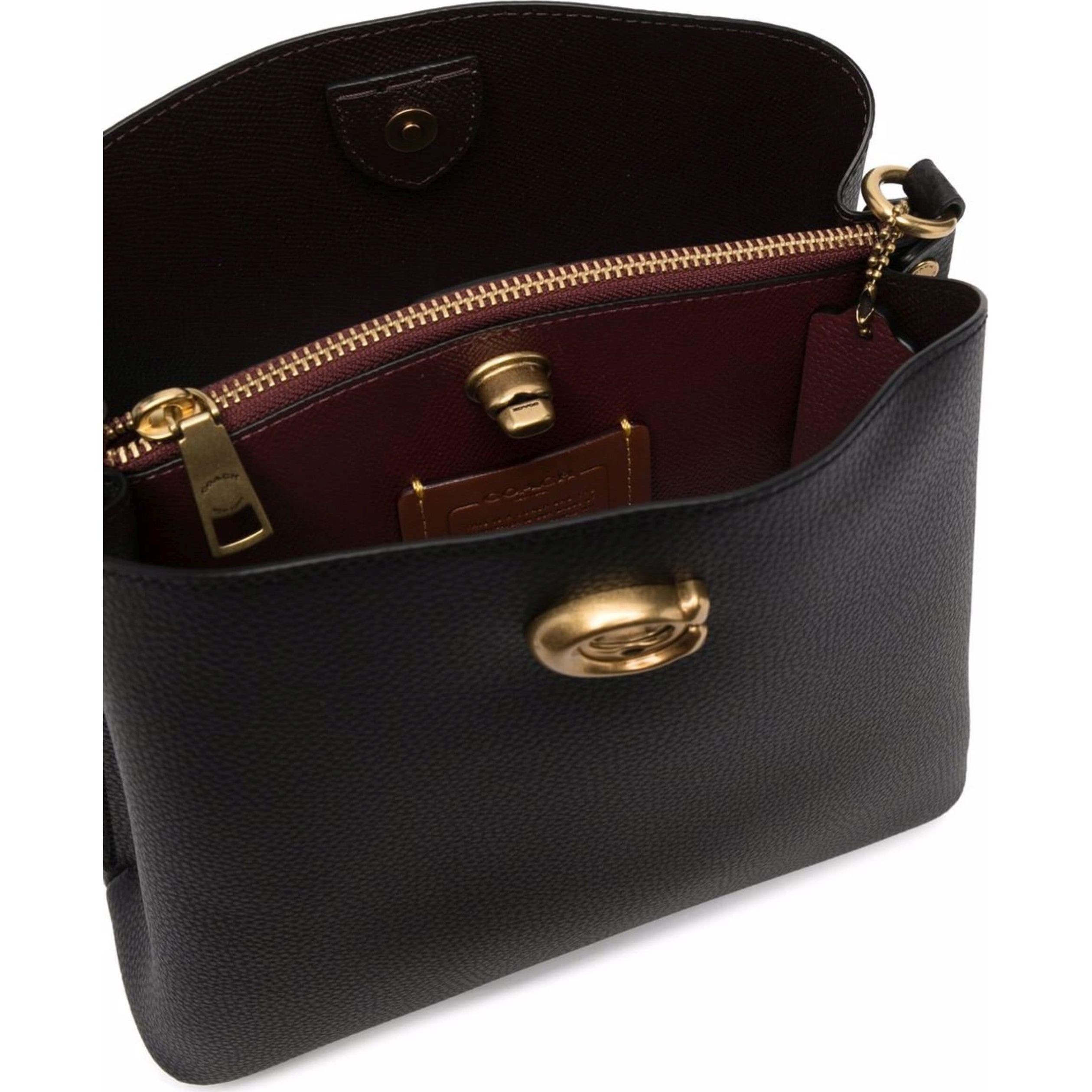 COACH Rankinė moterims, Juoda, Leather willow bucket 4