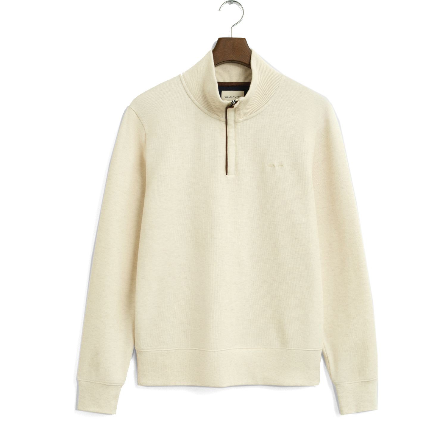 GANT Megztinis vyrams, Smėlio, sacker rib half zip