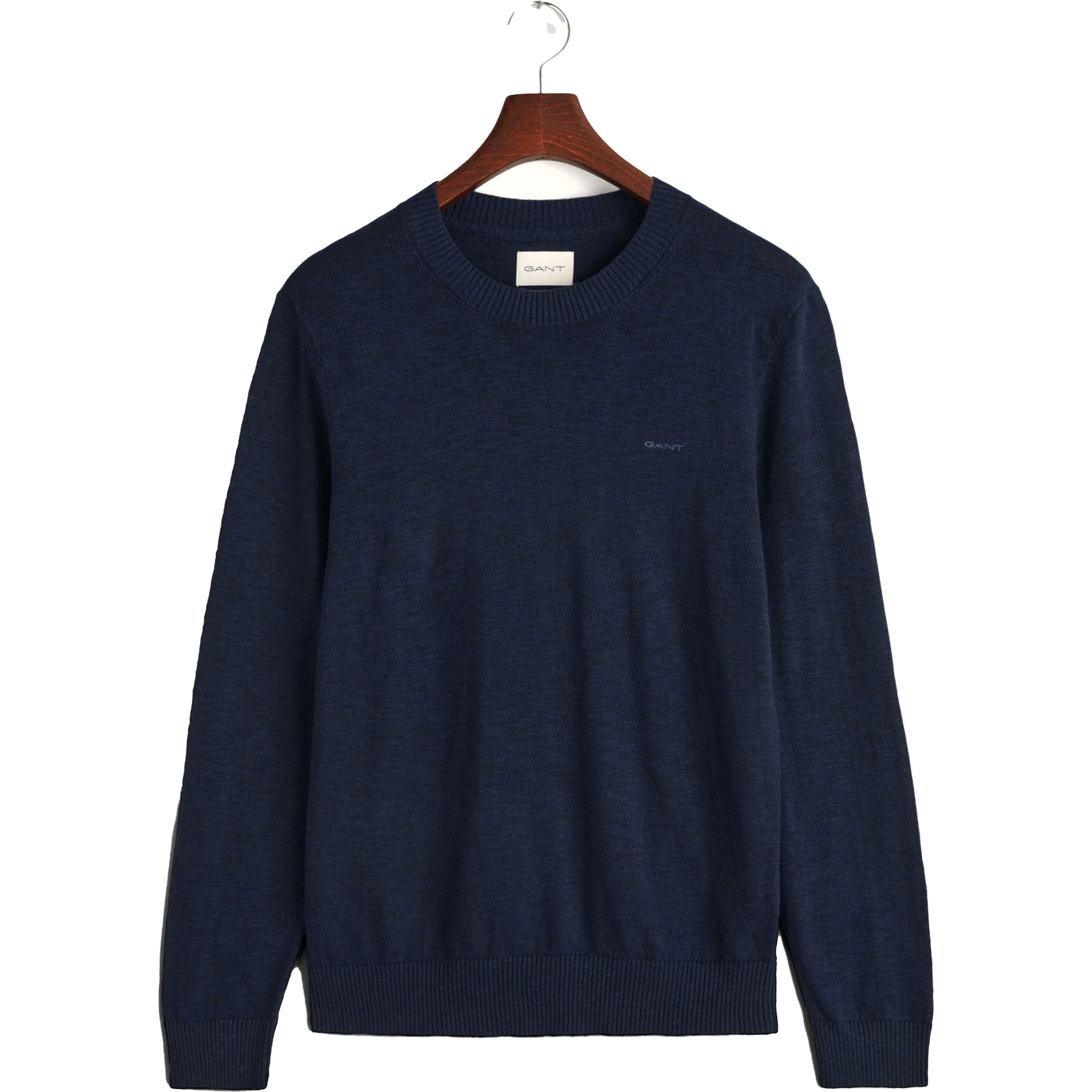 GANT Megztinis vyrams, Mėlyna, COTTON LINEN C-NECK