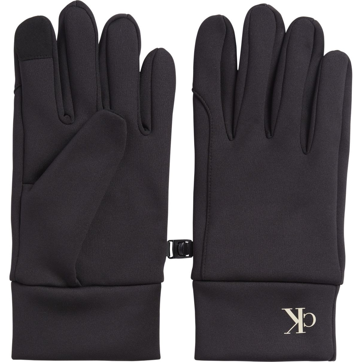 CALVIN KLEIN JEANS Pirštuotos pirštinės vyrams, Juoda, Monologo embro gloves
