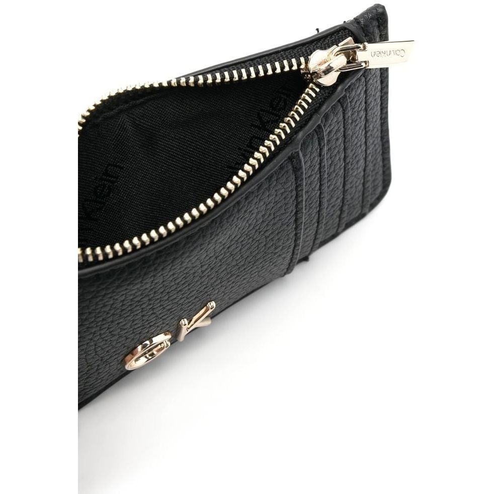 CALVIN KLEIN Piniginė moterims, Juoda, RE-LOCARDHOLDER W/ZIP PBL 3