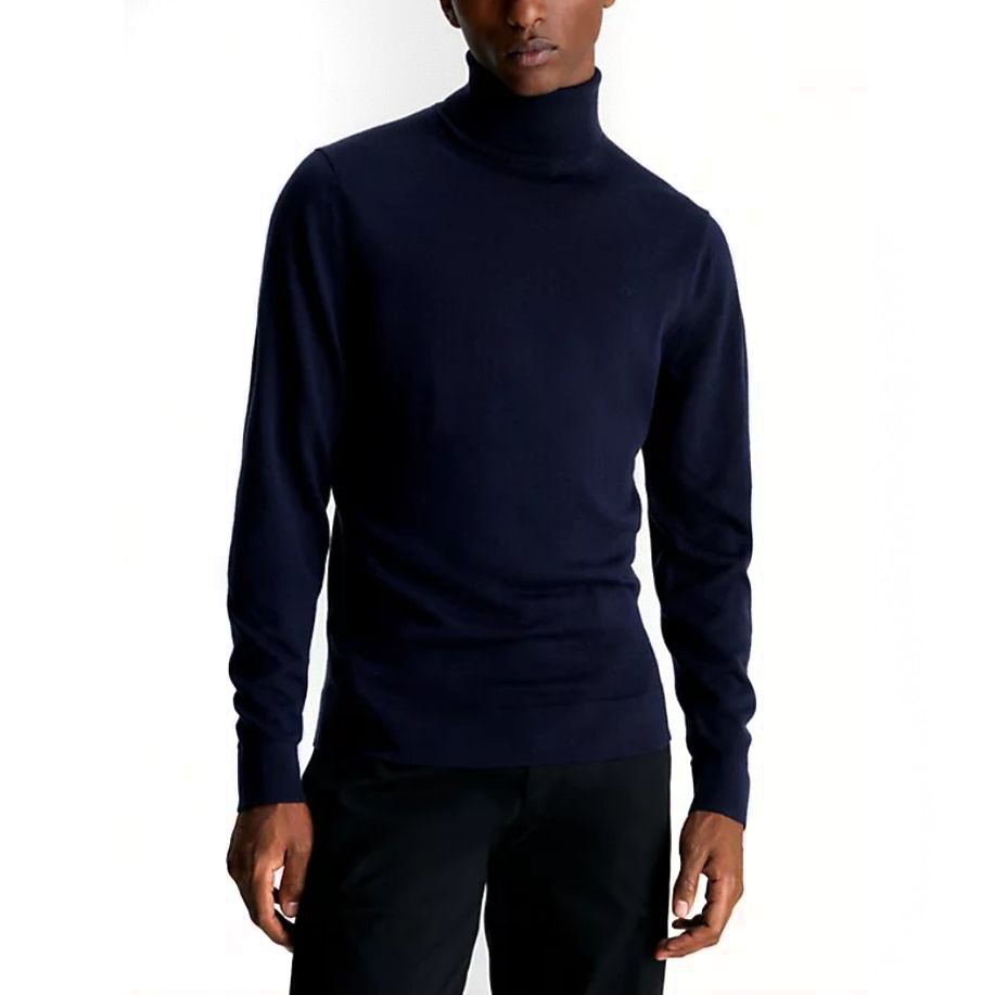 CALVIN KLEIN Megztinis vyrams, Mėlyna, Merino turtle neck 2