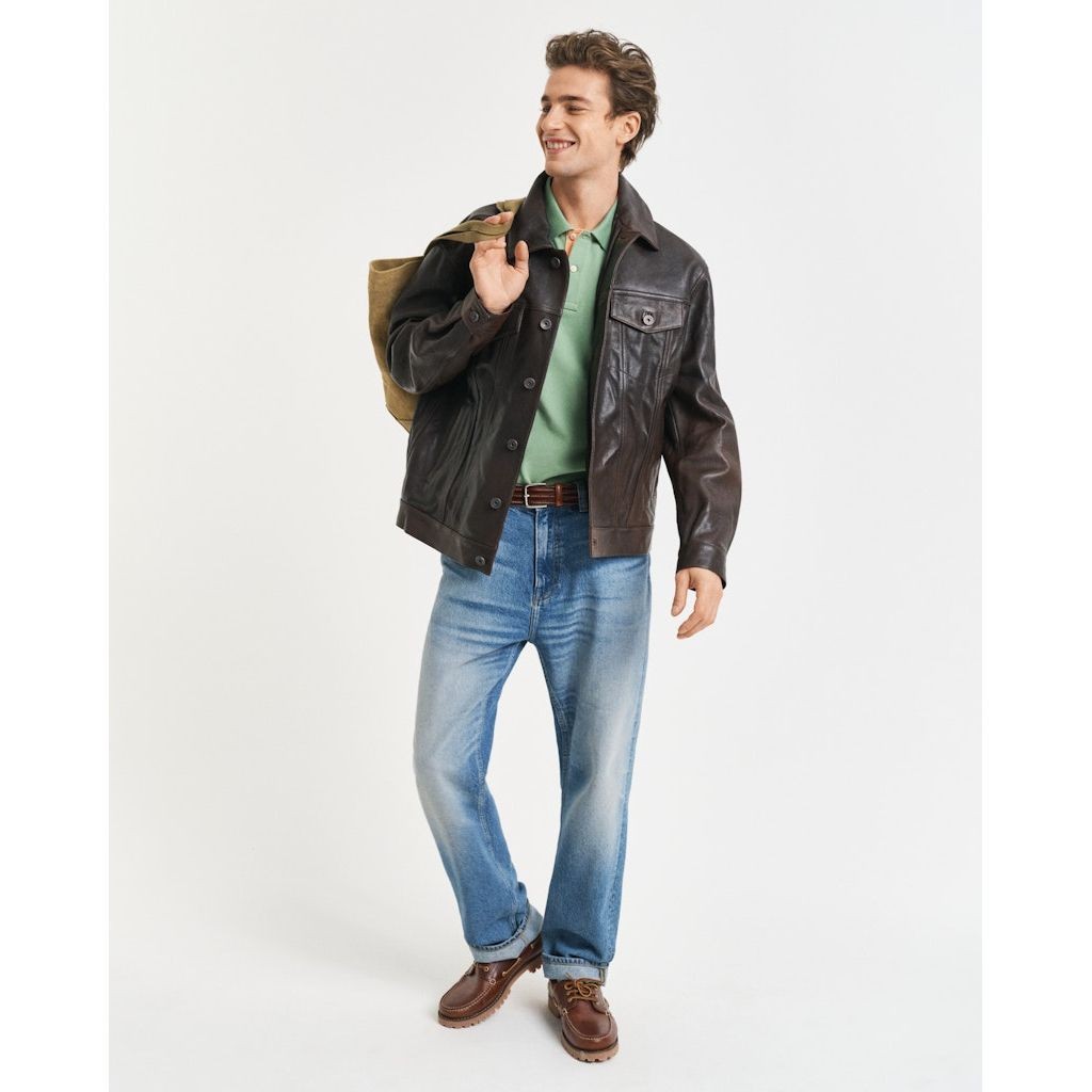 GANT Polo marškiniai trumpos rank. vyrams, Žalia, Reg contrast pique SS polo 5