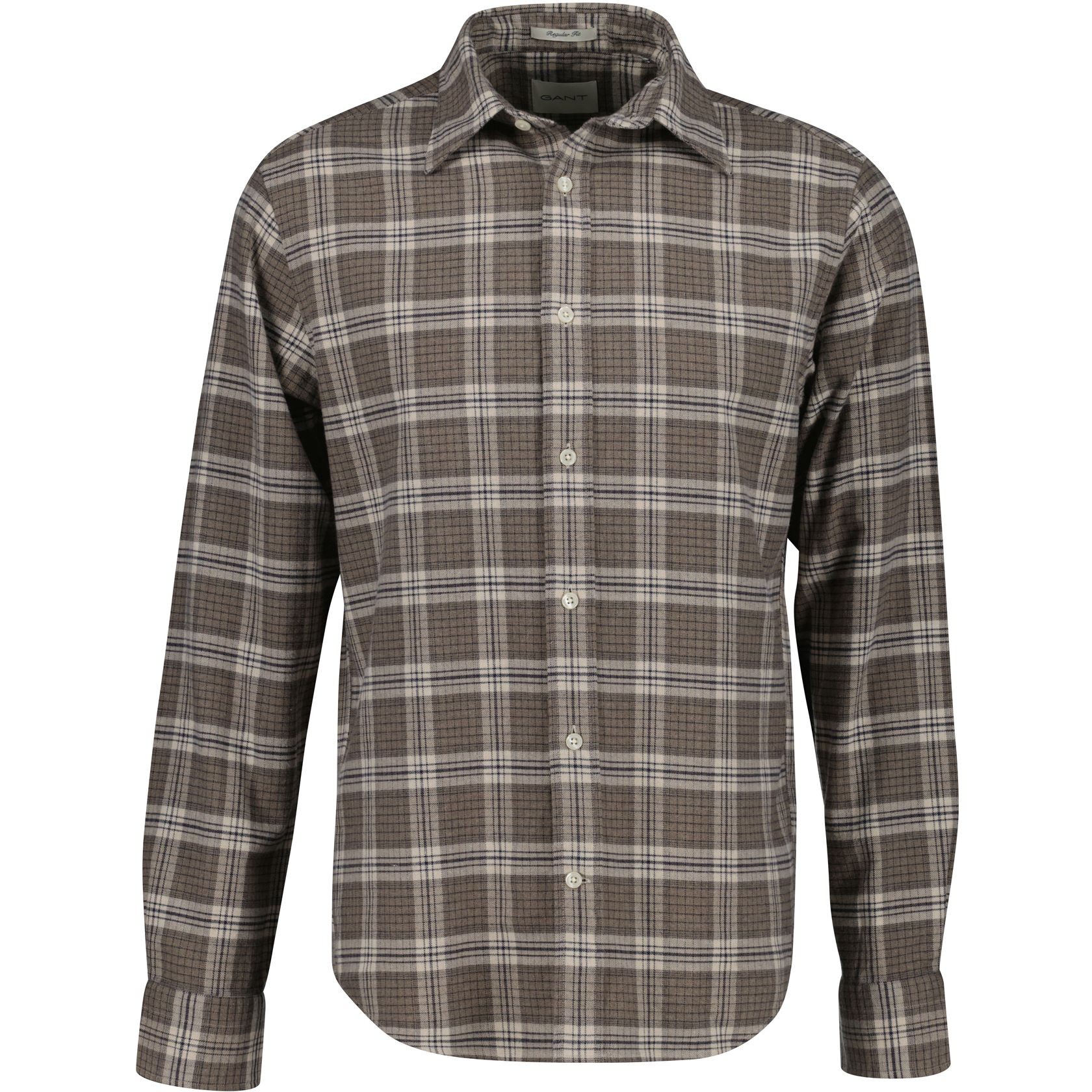 GANT Marškiniai ilgomis rankovėmis vyrams, Ruda, reg flannel melange check 1