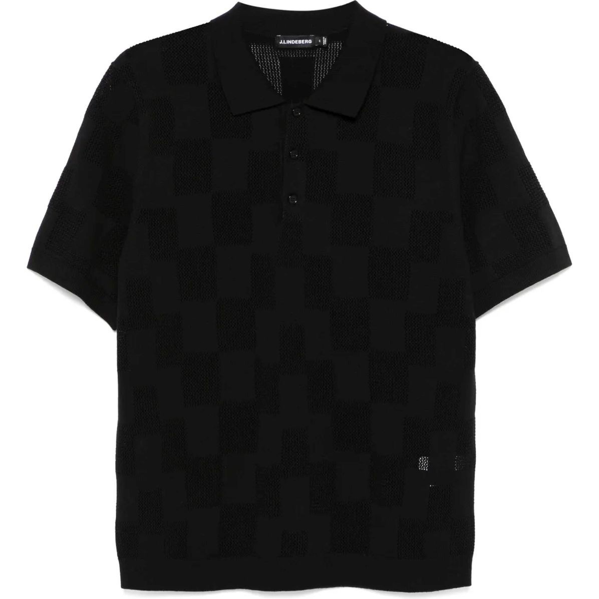 J.LINDEBERG Polo marškiniai trumpos rank. vyrams, Juoda, Reymond stacked bridge polo