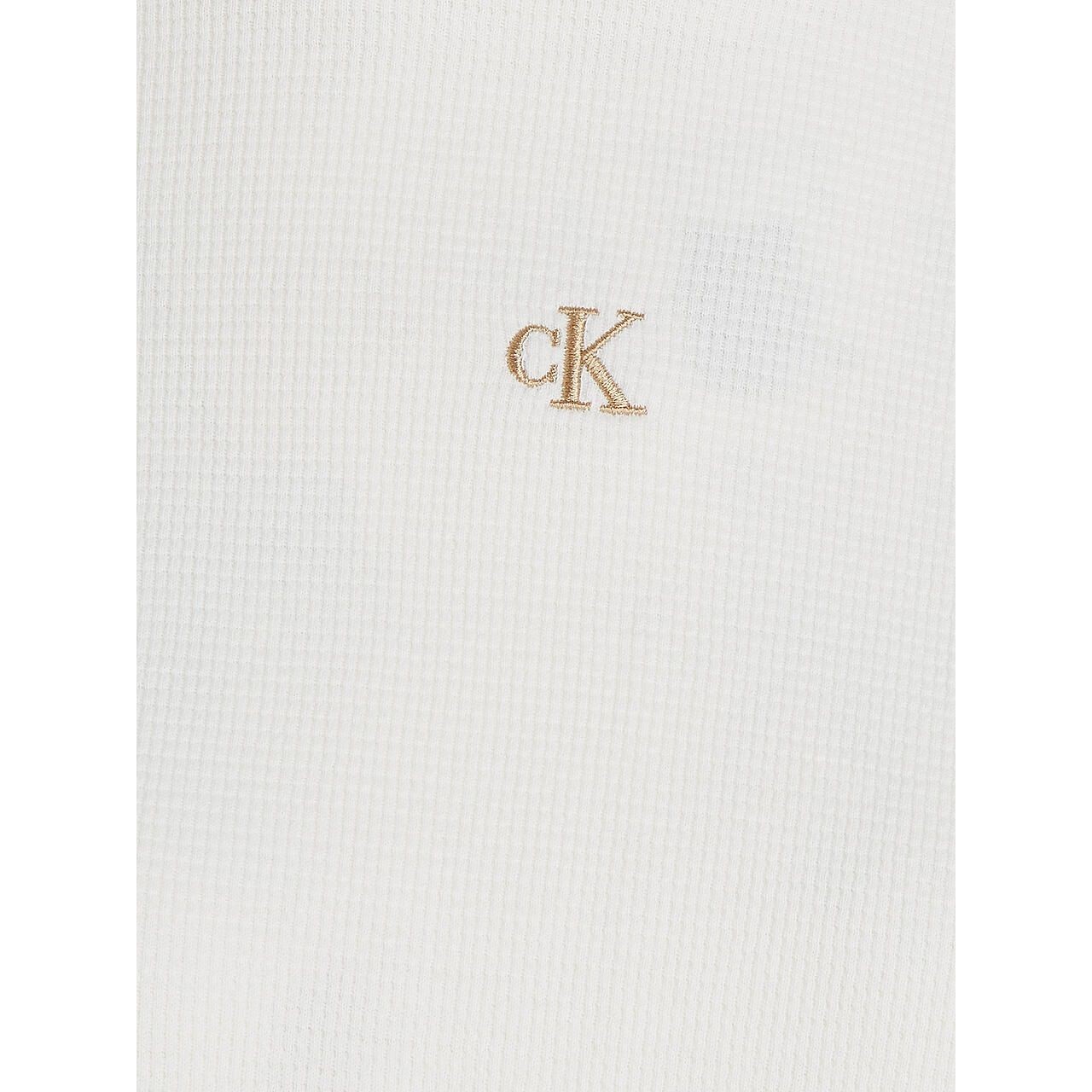 CALVIN KLEIN JEANS Džemperis moterims, Balta, Waffle hoodie 3