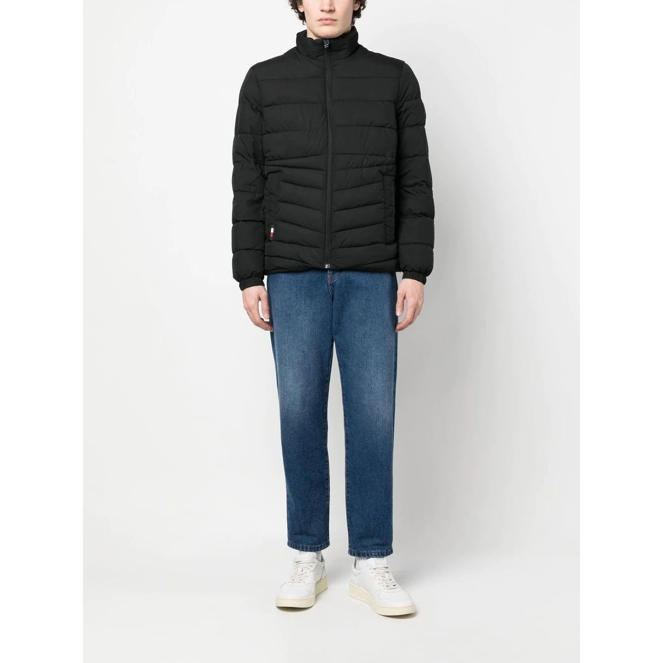 TOMMY HILFIGER Lengva striukė vyrams, Juoda, Branded stand collar jacket 2