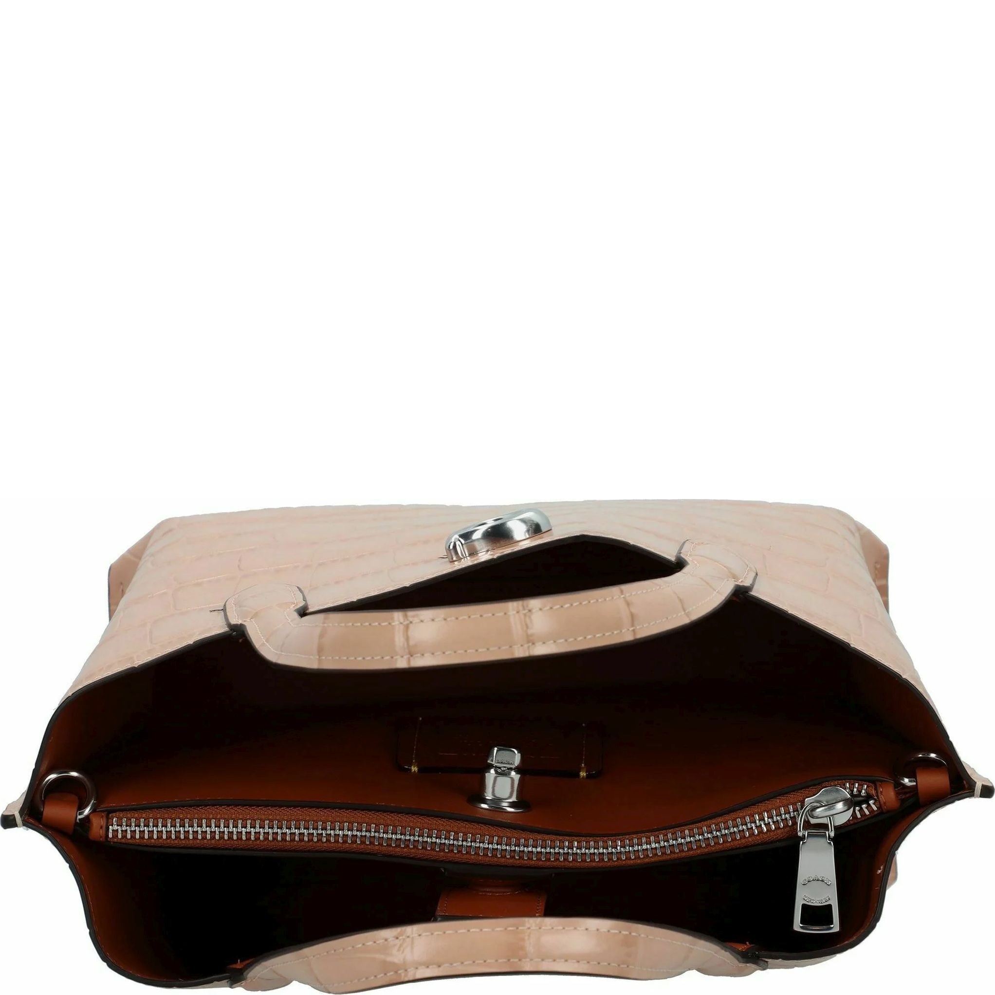 COACH Pirkinių krepšys moterims, Rožinė, Embossed croc willow tote 24 3