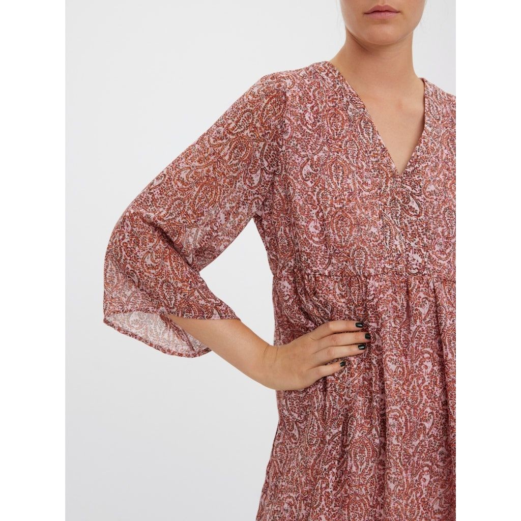 VERO MODA Mini suknelė moterims, Rožinė, VMULRIKKE CHIFFON 3/4 5