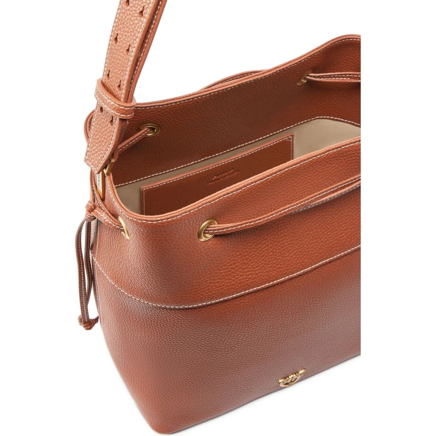 PINKO Pirkinių krepšys moterims, Ruda, Secchiello classic tote bag 4