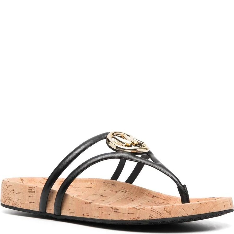 MICHAEL KORS Šlepetės moterims, Juoda, Hampton thong sandals 1