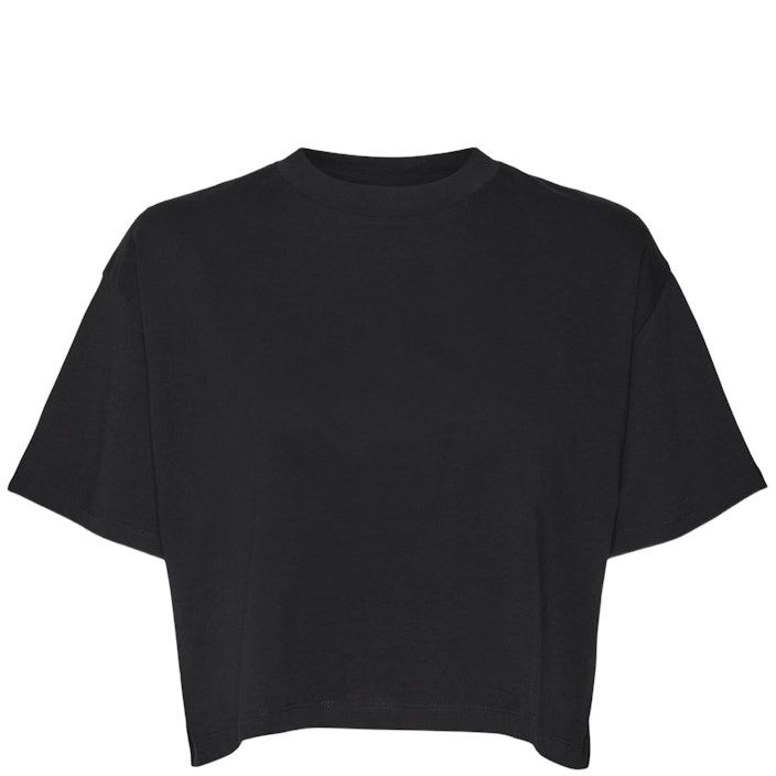 NOISY MAY Marškinėliai moterims, Juoda, NMALENA S/S O-NECK SE 1