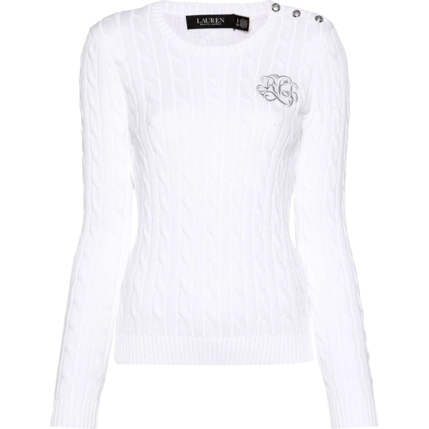 LAUREN RALPH LAUREN Megztinis moterims, Balta, Montiva long sleeve pullover