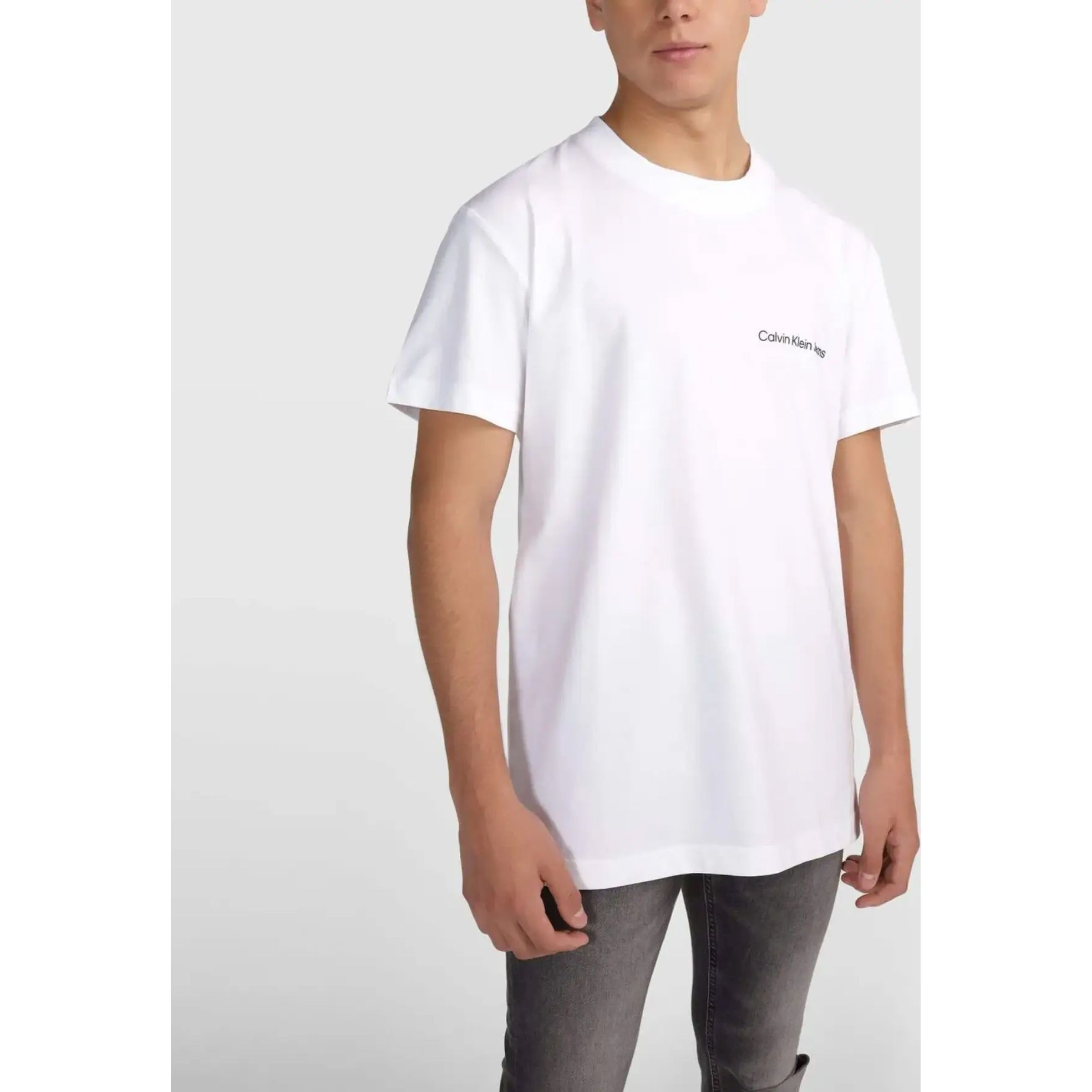 CALVIN KLEIN JEANS Marškinėliai trump. rankovėmis vyrams, Balta, S/s t-shirt 2