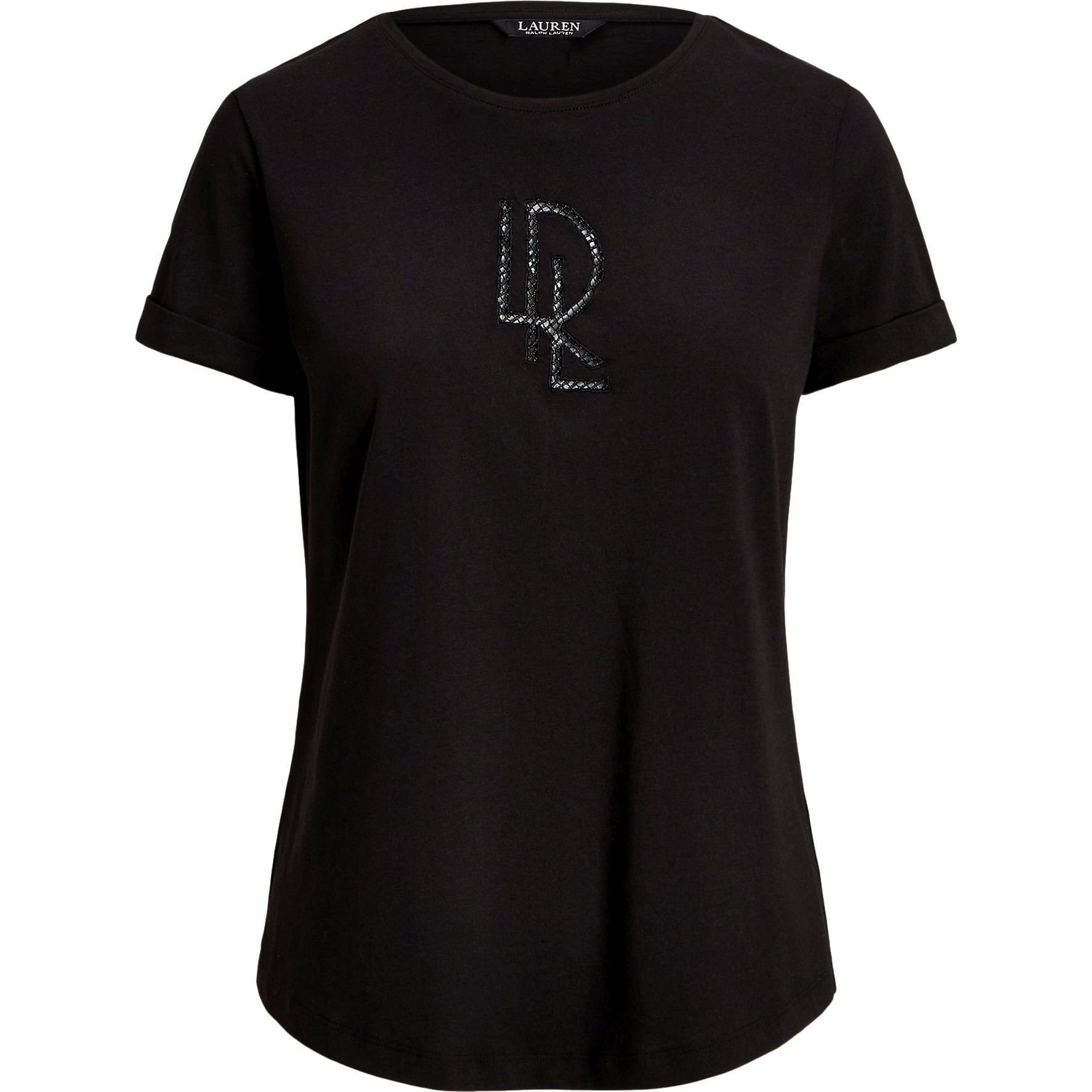 LAUREN RALPH LAUREN Marškinėliai trump. rankovėmis moterims, Juoda, Hailly short sleeve t-shirt