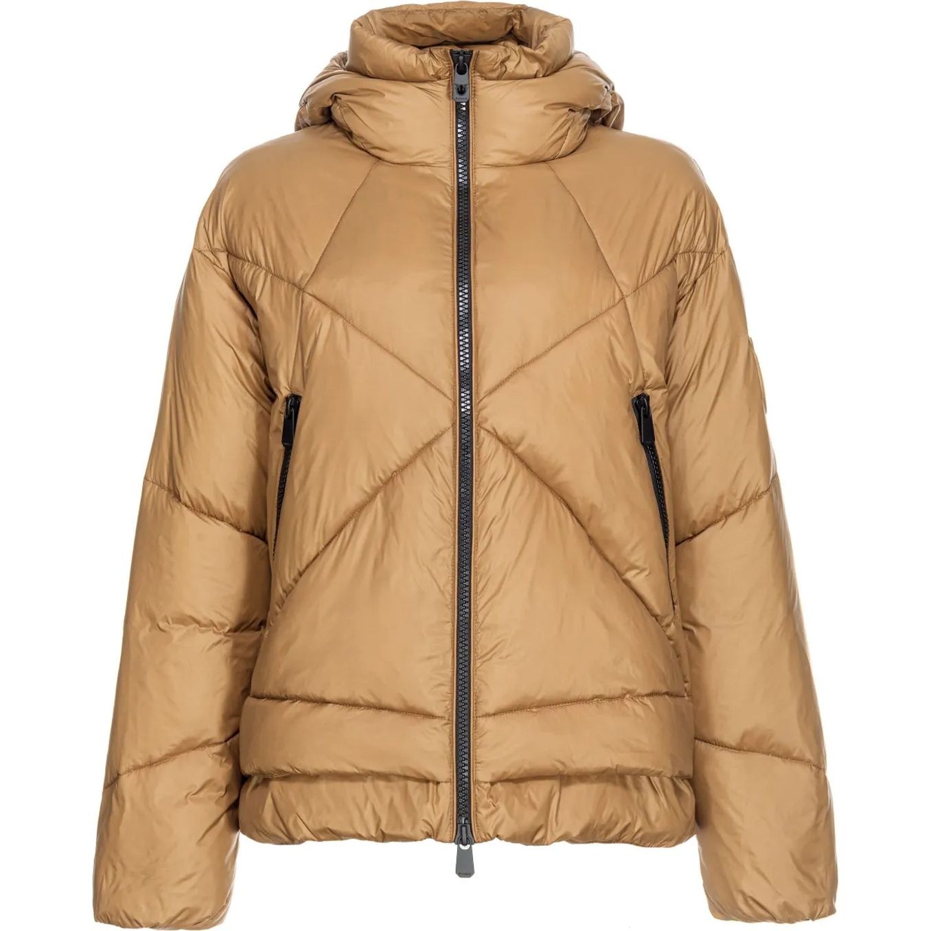PINKO Pūkinė striukė moterims, Ruda, Quilted hooded jacket 1