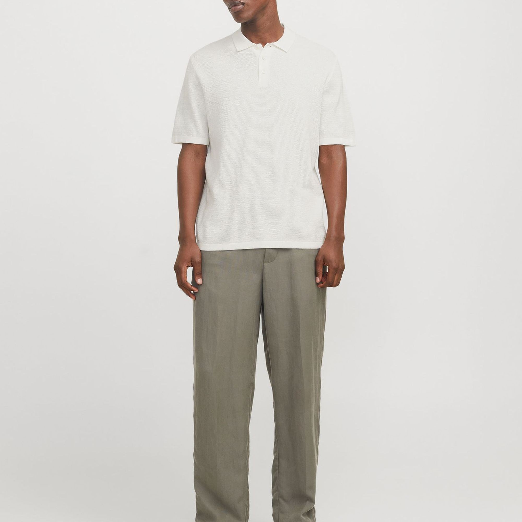 JACK & JONES Megzta palaidinė vyrams, Balta, George knit polo 5