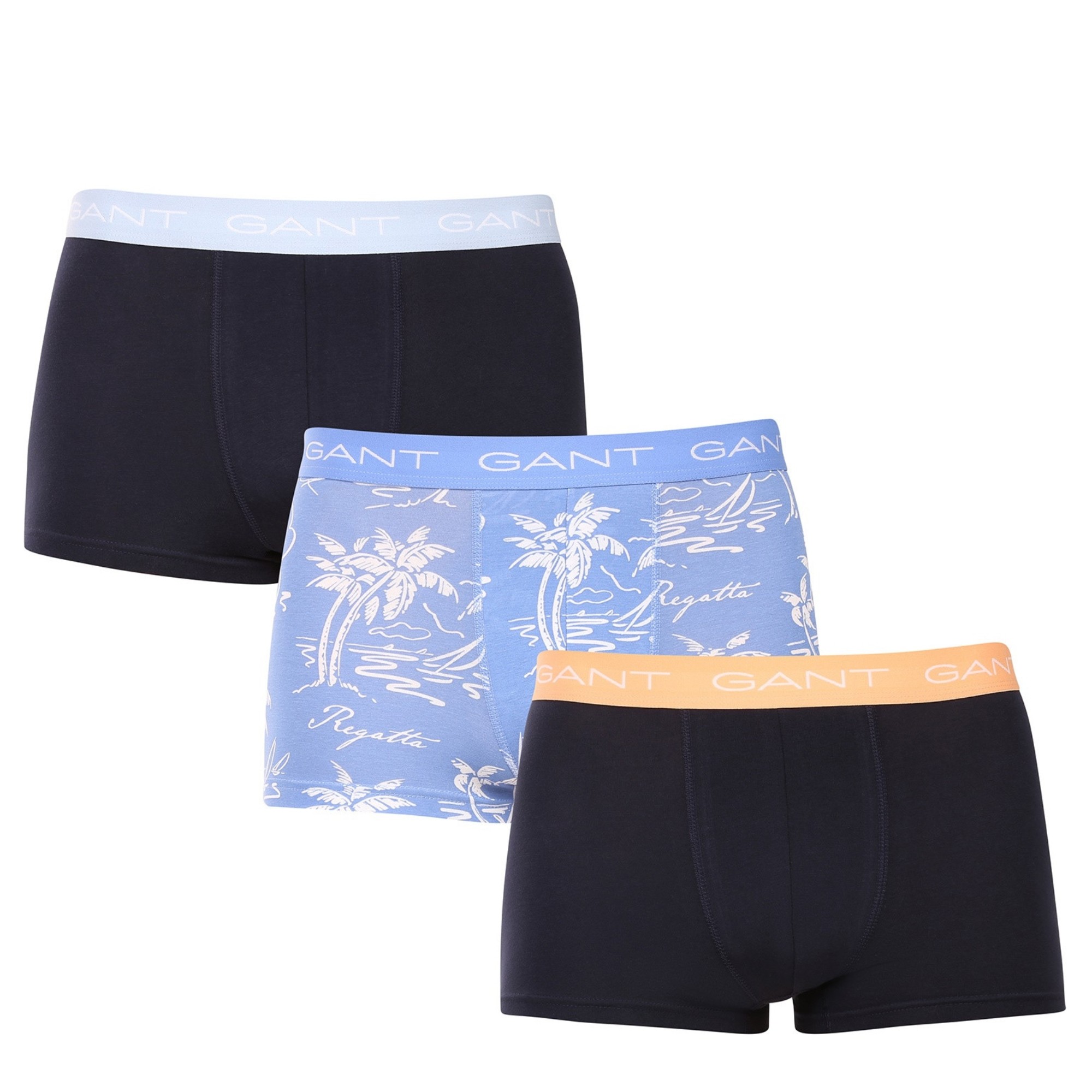 GANT Kelnaitės vyrams, Mėlyna, island print trunk 3-pack
