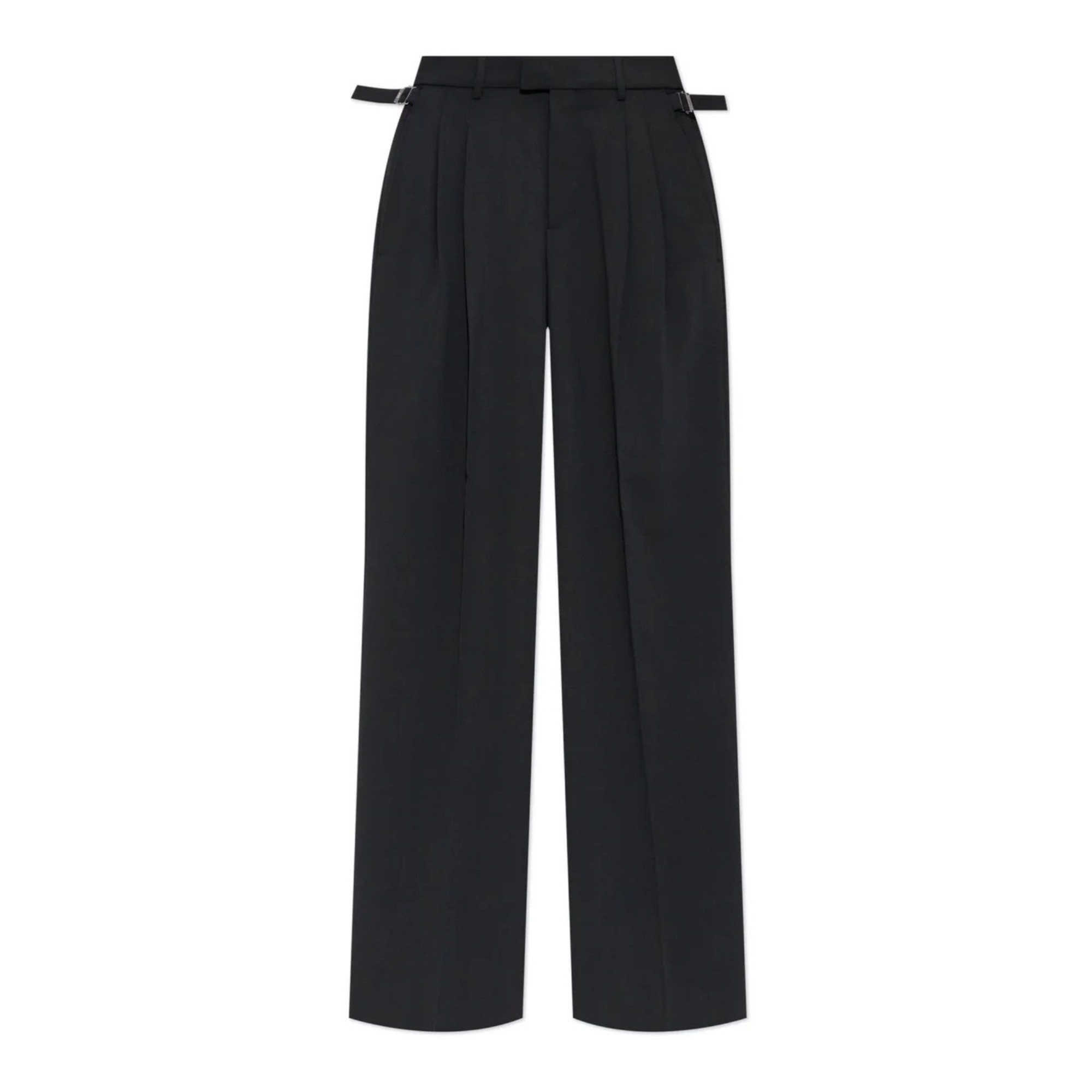 AMI PARIS Kelnės moterims, Juoda, Wide trousers with tabs