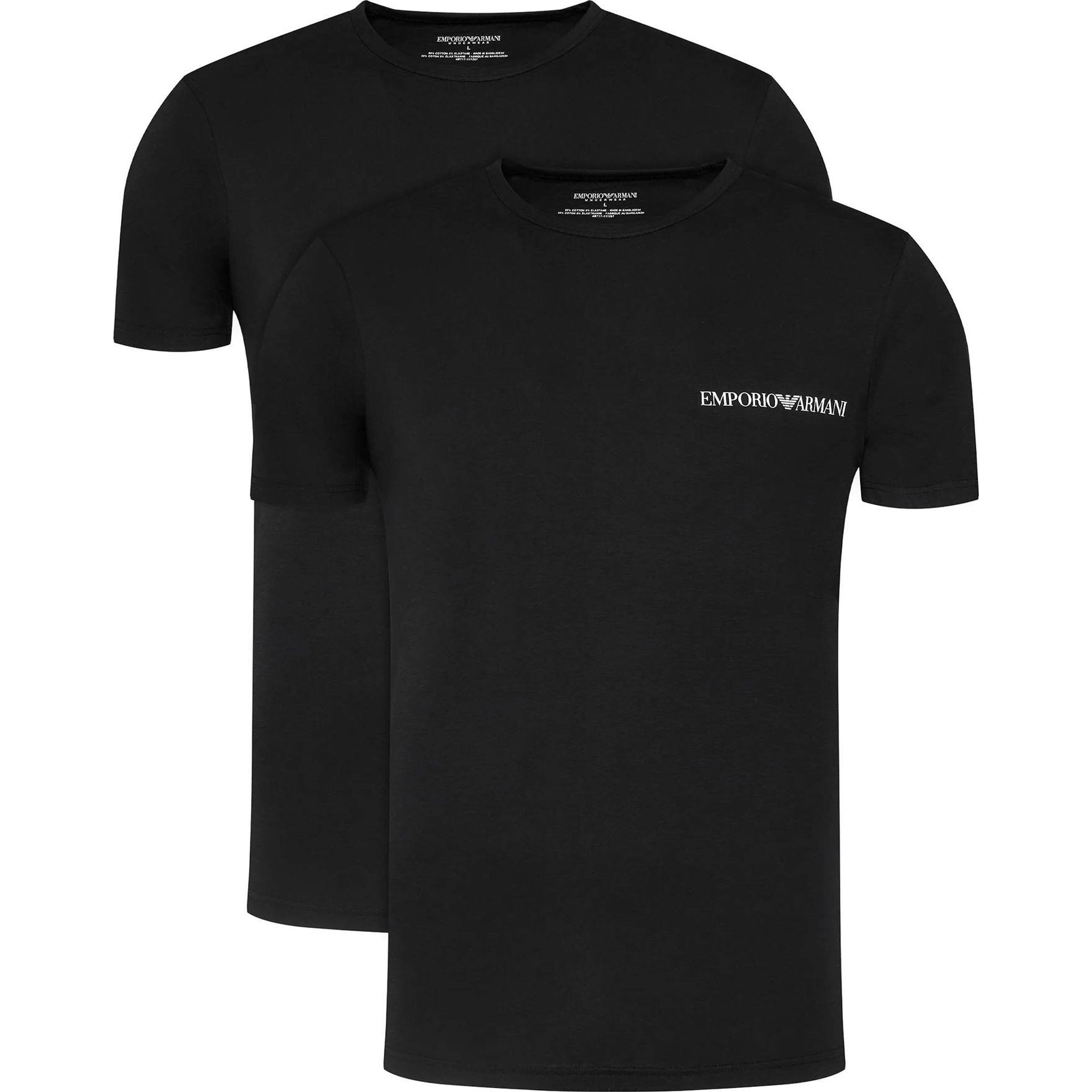 EMPORIO ARMANI Marškinėliai trump. rankovėmis vyrams, Juoda, 2 pack tshirt short sleeve 1