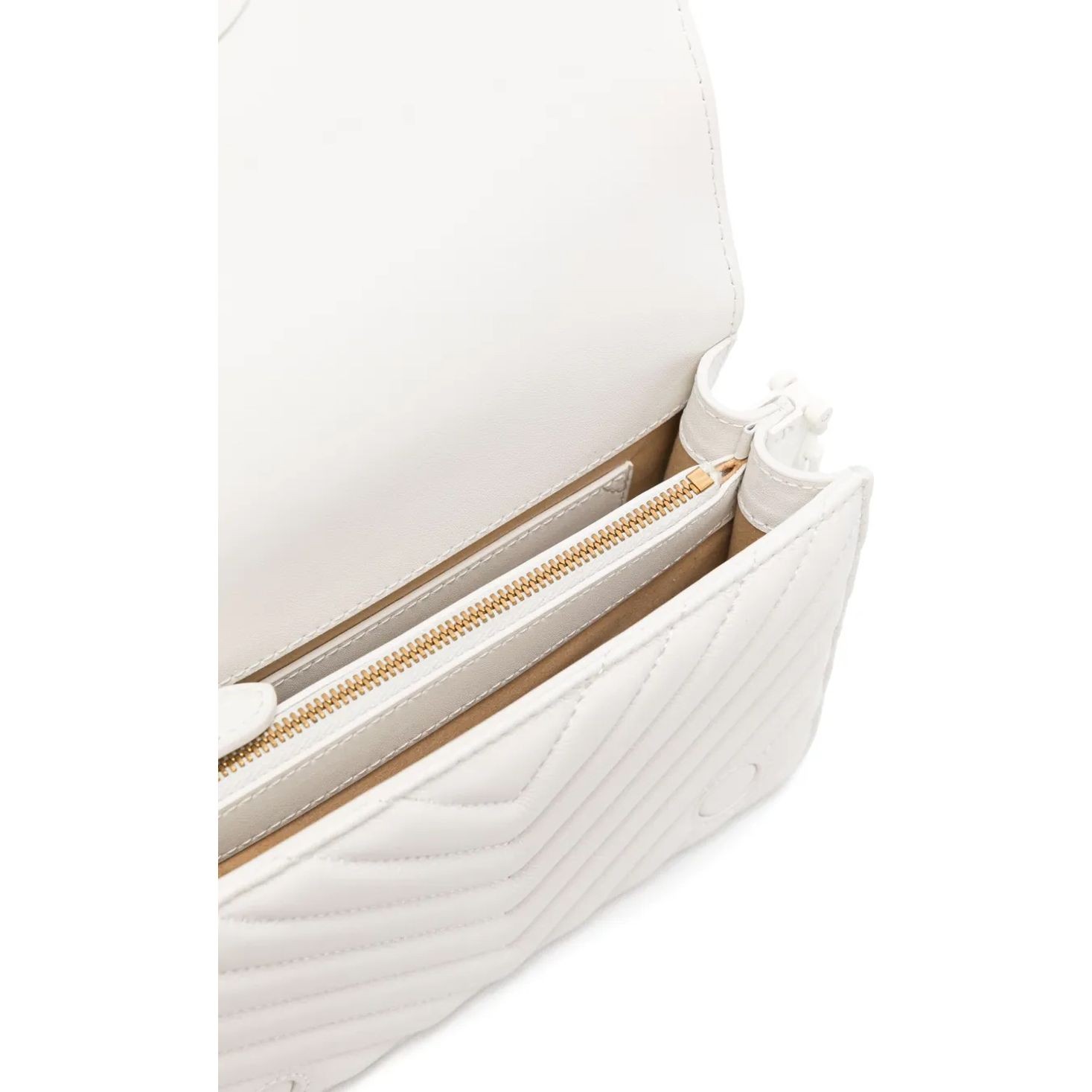 PINKO Rankinė per petį moterims, Balta, Logo-plaque crossbody bag 4