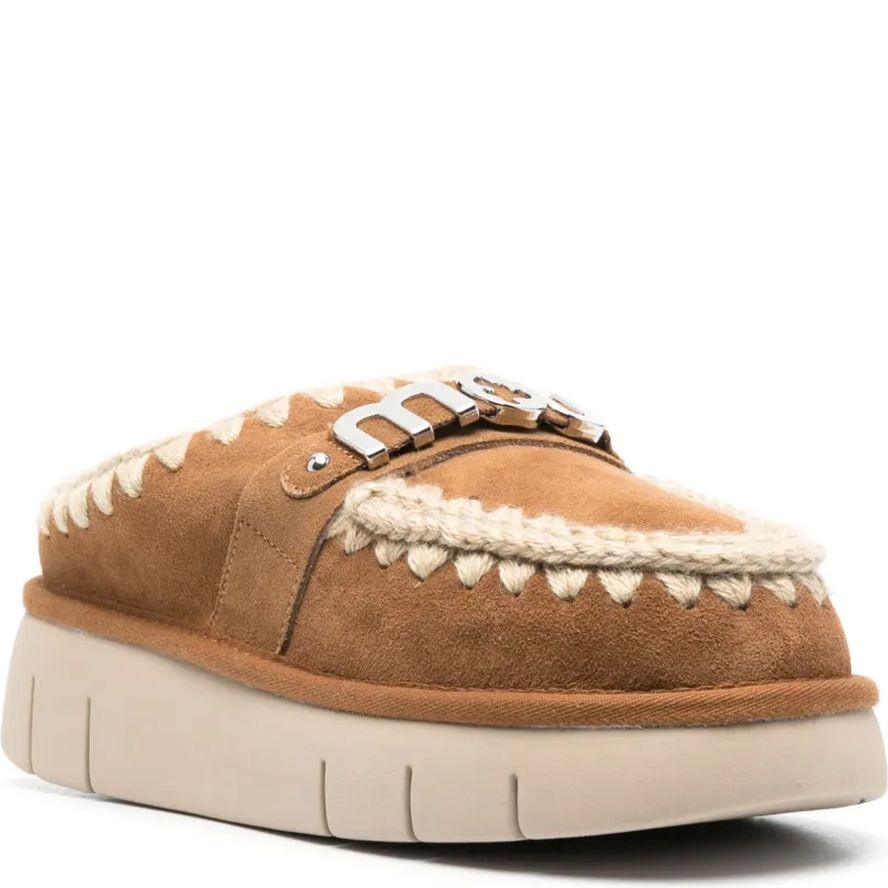 MOU Klumpės moterims, Ruda, Bounce clog metal logo 2