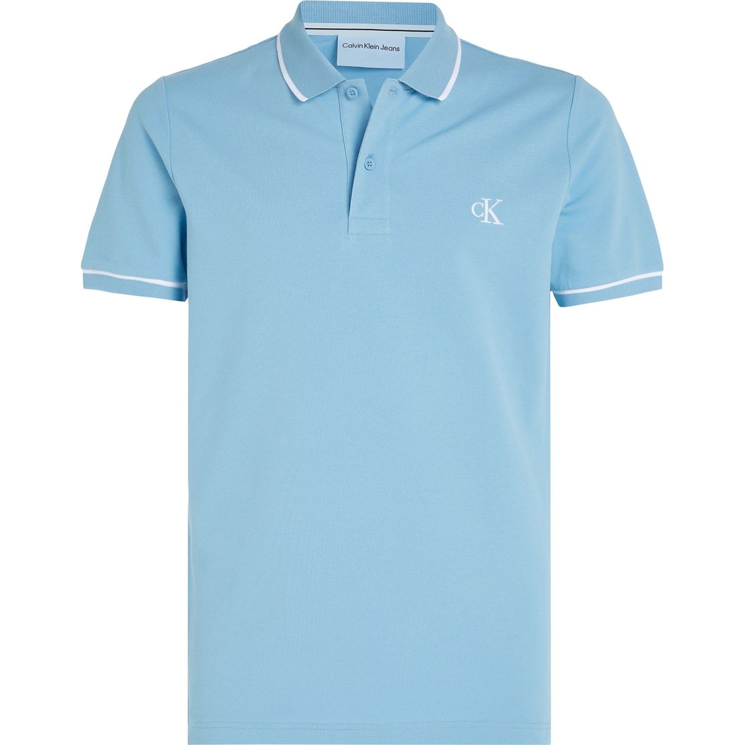 CALVIN KLEIN JEANS Polo marškiniai trumpos rank. vyrams, Mėlyna, S/s polo 1