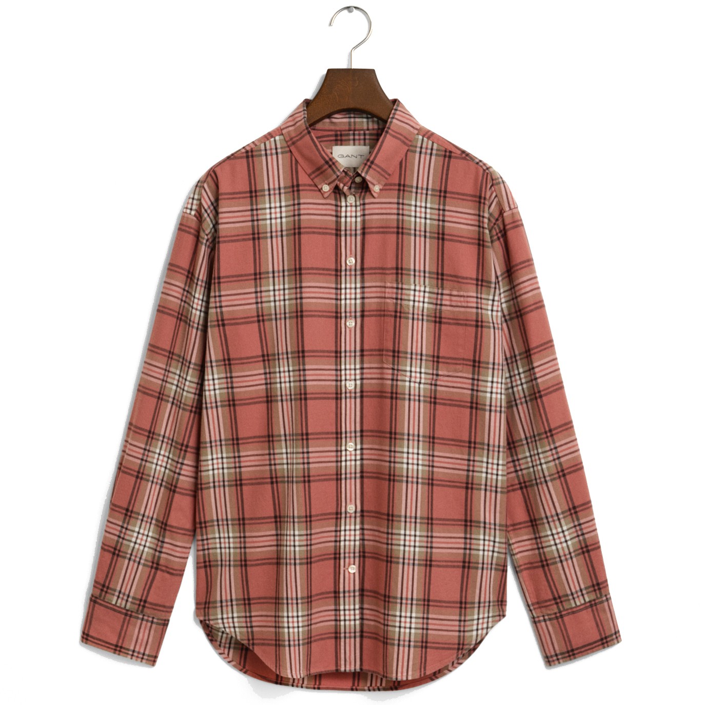 GANT Marškiniai ilgomis rankovėmis moterims, Raudona, rel checked flannel bd shirt