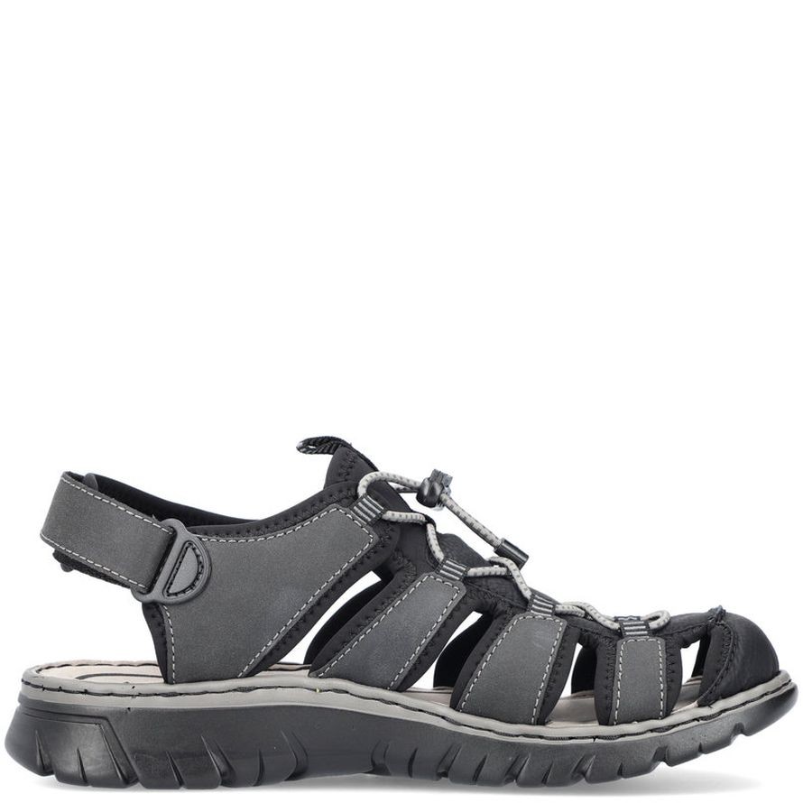 RIEKER Basutės vyrams, Juoda, SANDALS 12