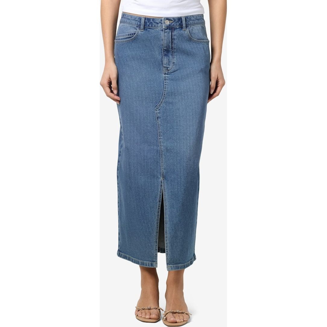 NOISY MAY Midi sijonas moterims, Mėlyna, NMKATH NW SLIT MIDI 5