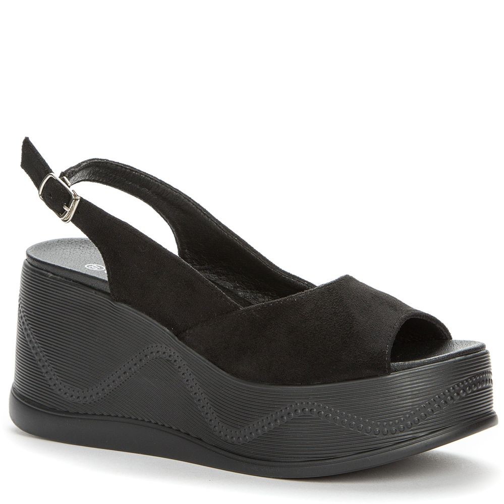 GRUNBERG Basutės moterims, Juoda, SANDALS