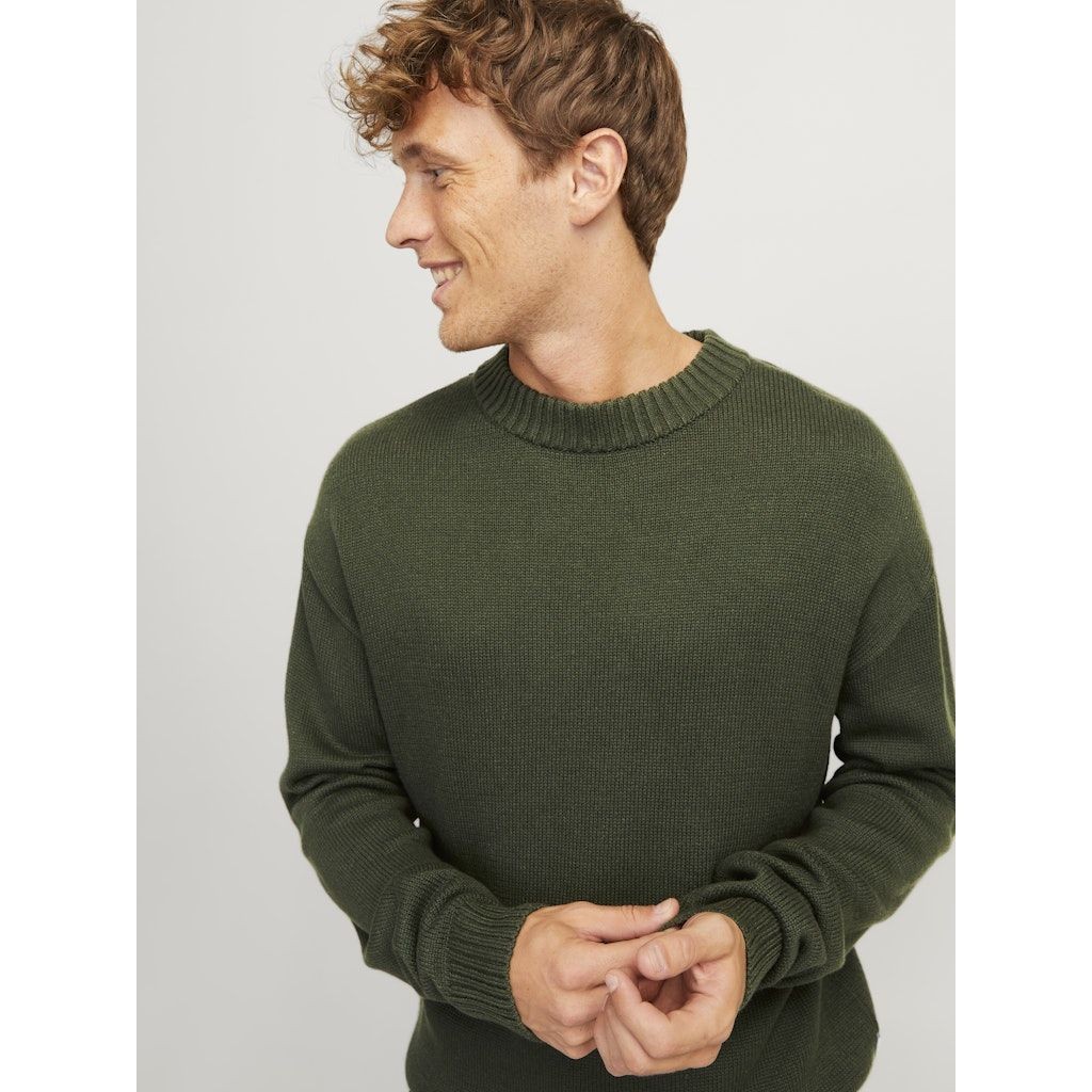 JACK & JONES Megztinis vyrams, Chaki, Jack knit crew neck 7