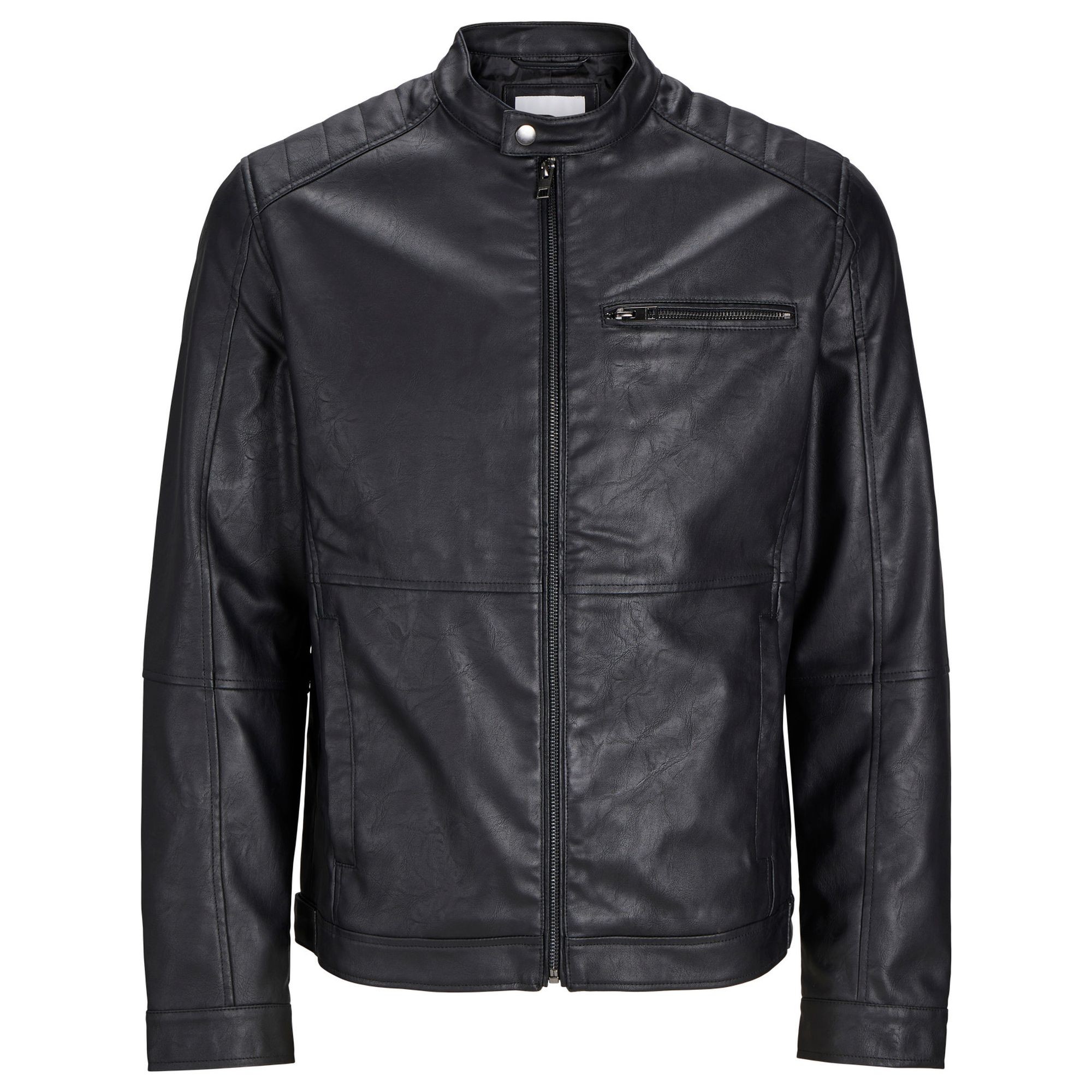 JACK & JONES Odinė striukė vyrams, Juoda, Dylan pu 1