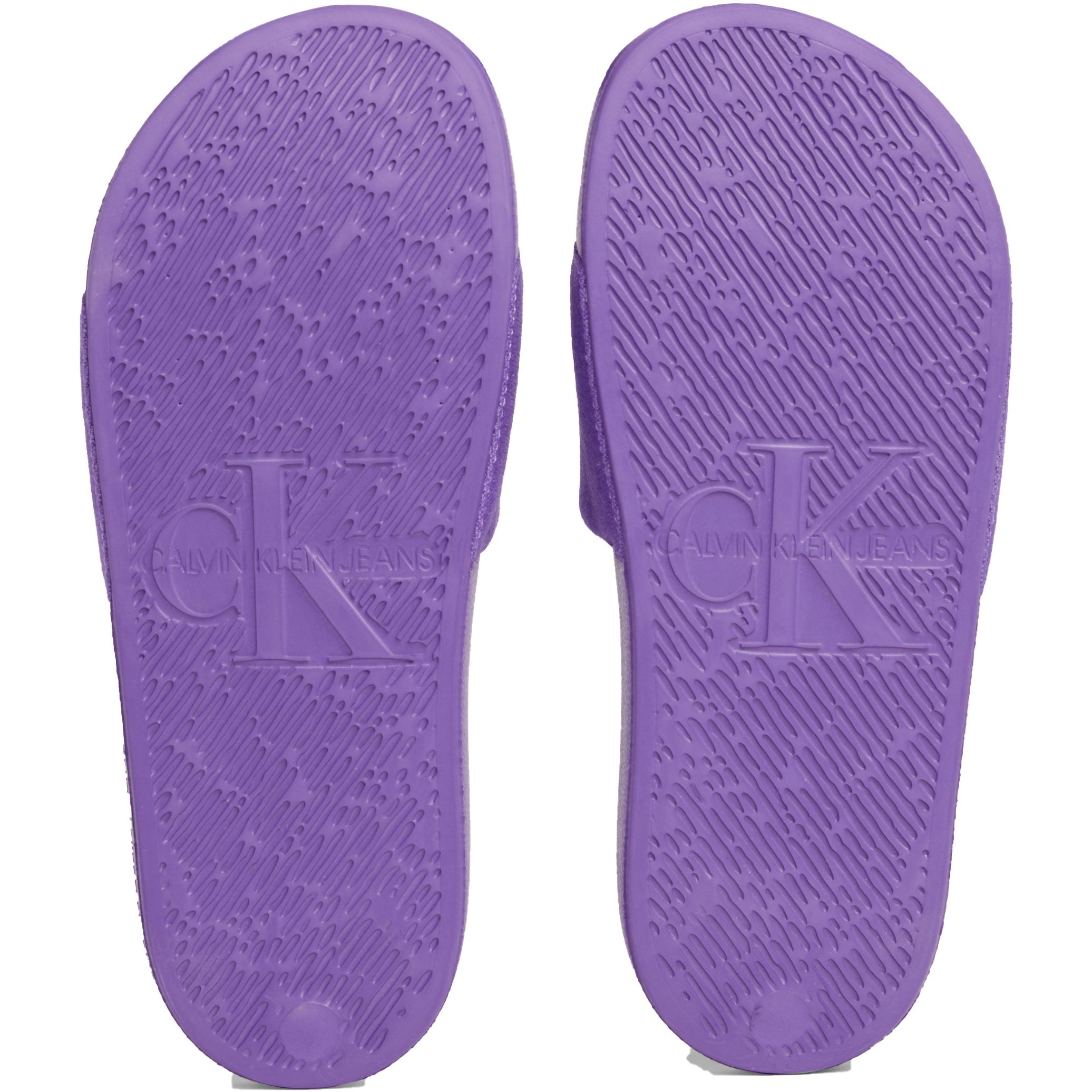 CALVIN KLEIN JEANS Guminės šlepetės moterims, Violetinė, Slide monogram 5