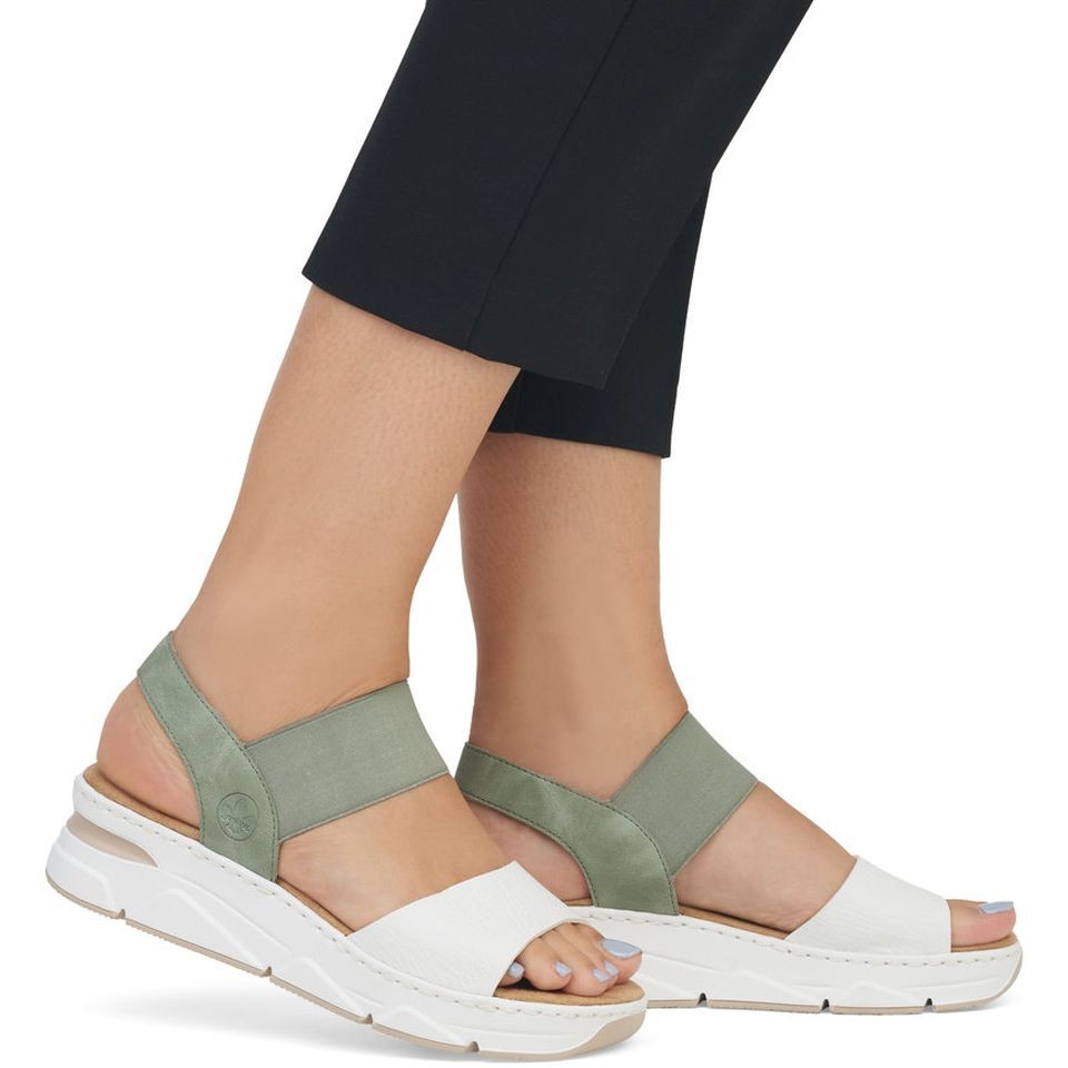 RIEKER Basutės moterims, Balta, SANDALS 2