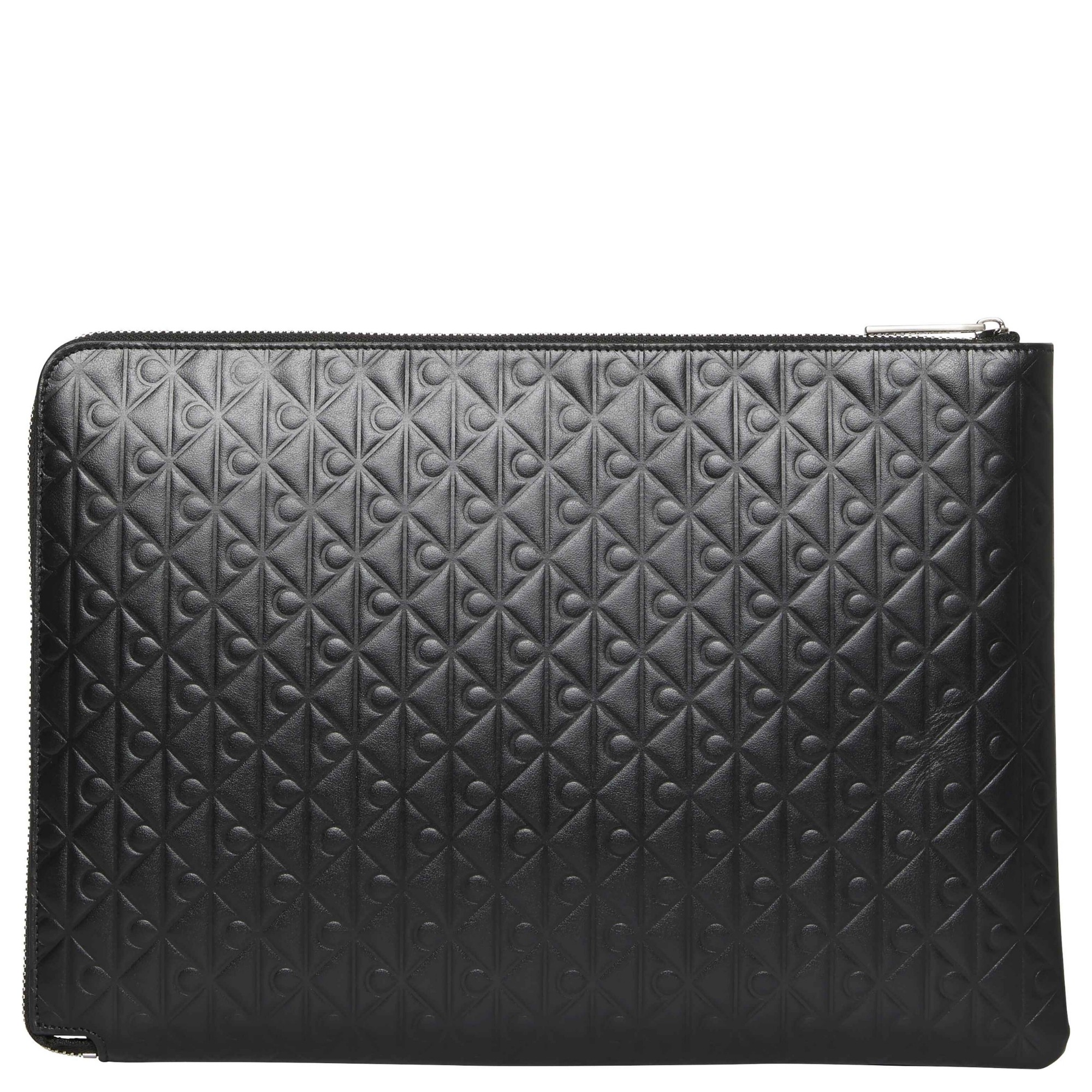 CALVIN KLEIN Piniginė vyrams, Juoda, emblem emboss medium wallet 1